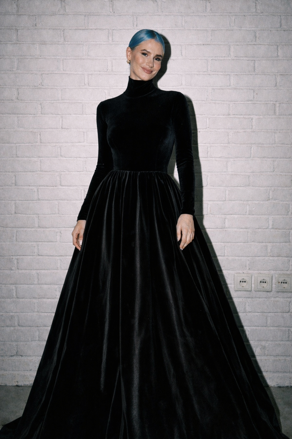 JASMINE BLACK TURTLENECK TOP AND SKIRT CO-ORD SET