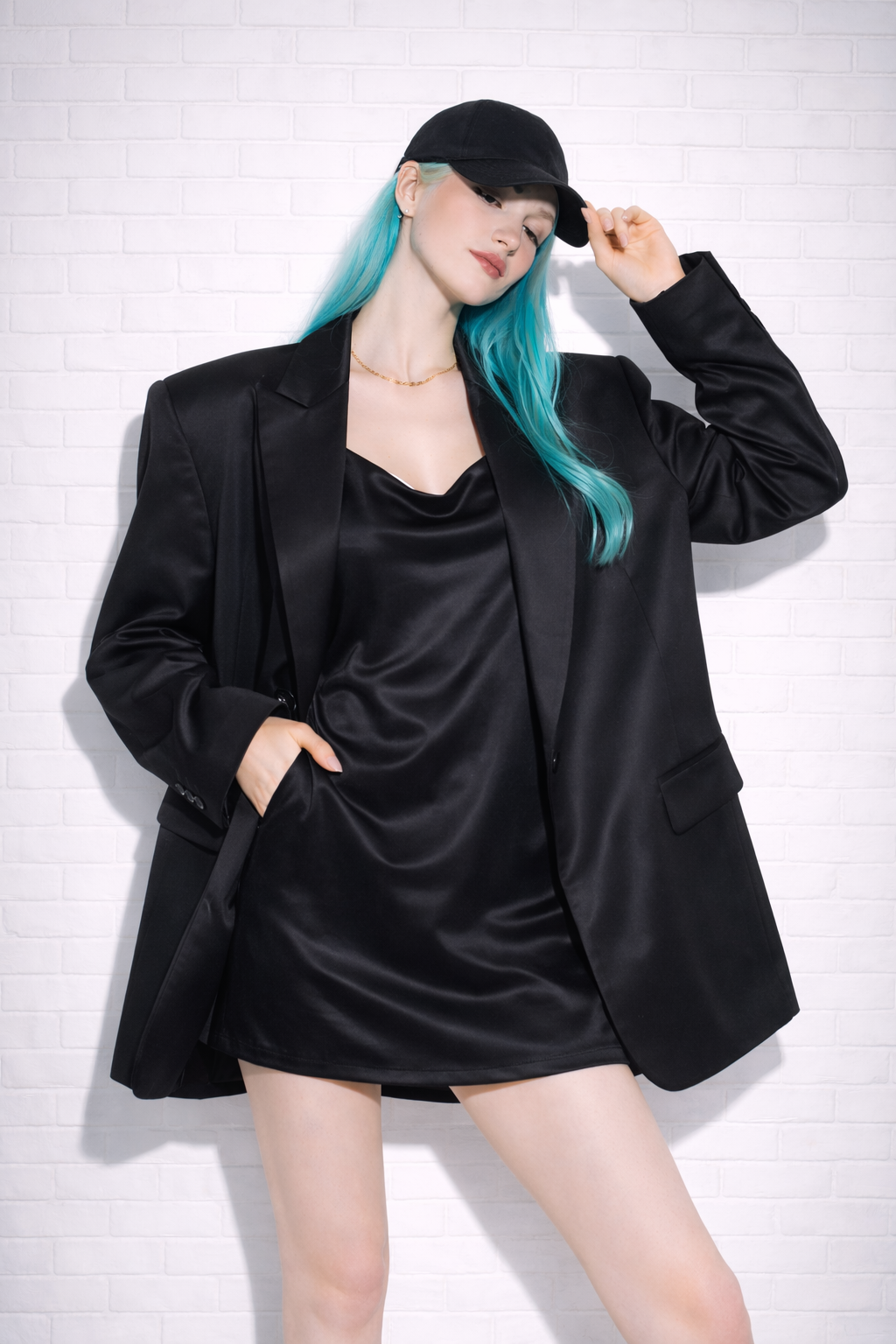 BLACK OVERSIZED BLAZER JACKET