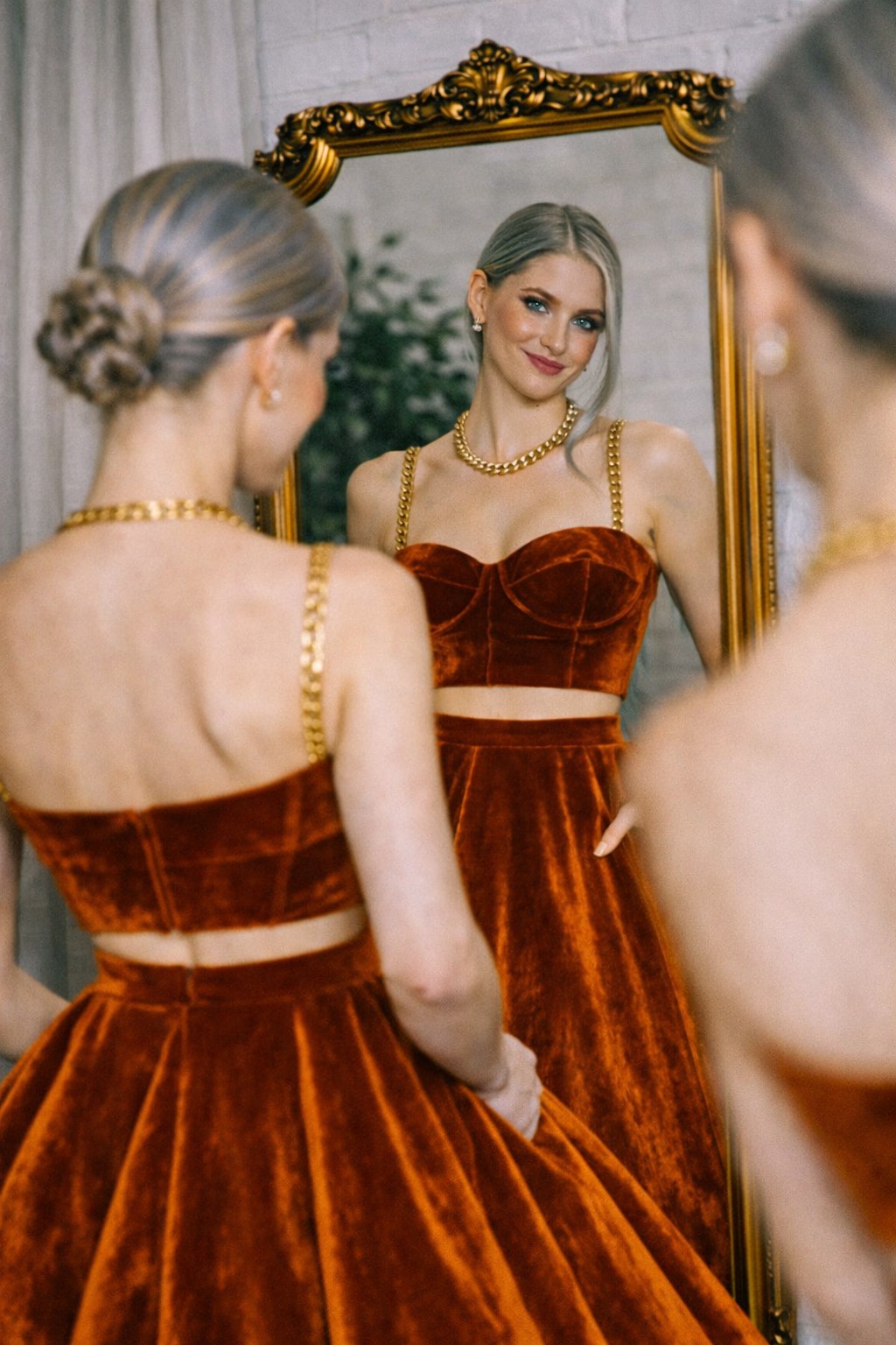 TOPAZ BURNT VELVET TOP AND VICTORIAN BALLGOWN SKIRT