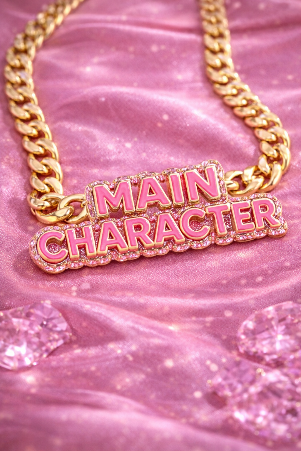 MAIN CHARACTER PINK AND GOLD  NECKLACE