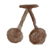 A plush of a dog with a white body and brown ears and paws.