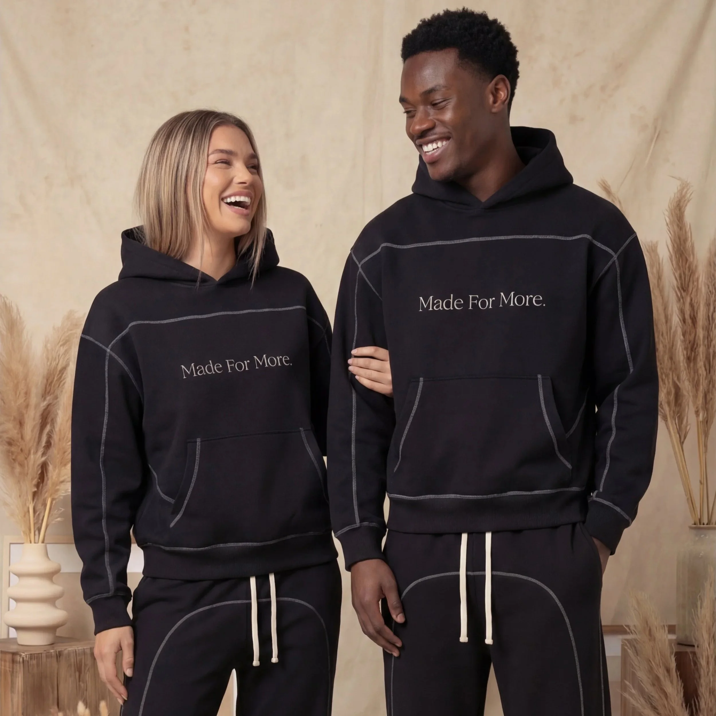 Made For More | Unisex Contrast-Stitched Boxy Fleece Hoodie