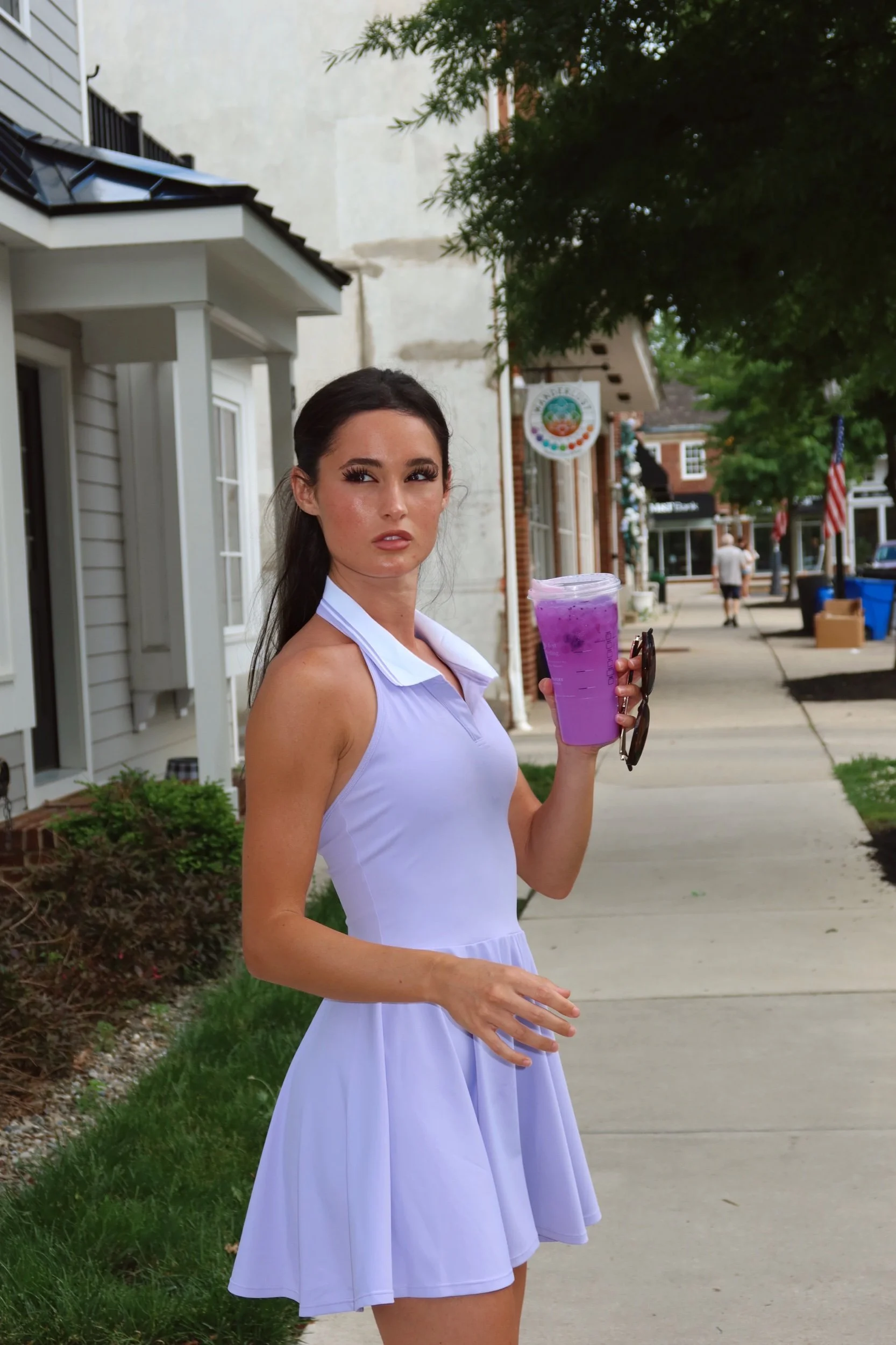 Valley Flowers Collared Halter A-Line Tennis Dress | Royalty Edition