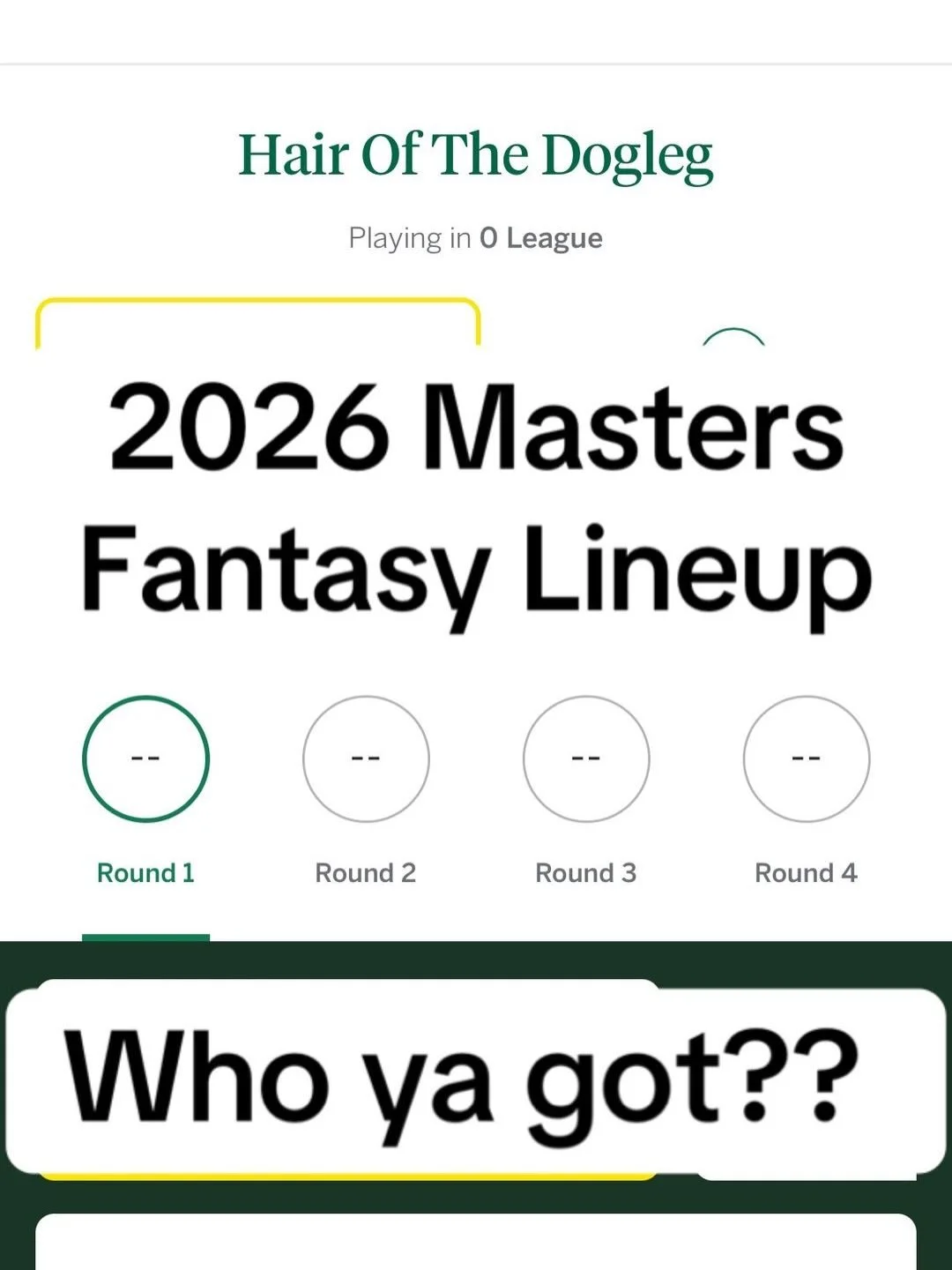 It&rsquo;s Masters Fantasy time. Past Winner, American, International, First Timer, Wild Card. Where did I get it wrong?

#masters #mastersfantasy #golfstagram #pgatour #mastersweek