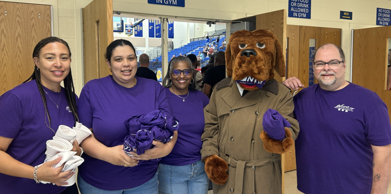 InFirst personnel at basketball game