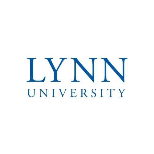 Lynn University logo in blue text on a white background.