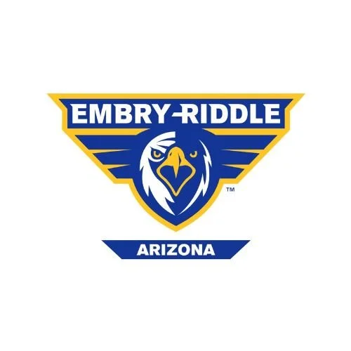 Embry Riddle Arizona school logo featuring a stylized eagle head with wings and the school name.