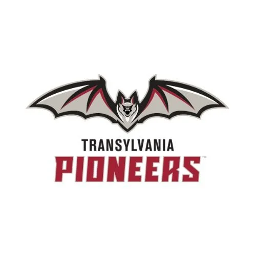 Transylvania Pioneers logo featuring a stylized bat with outstretched wings and a wolf face in the center.
