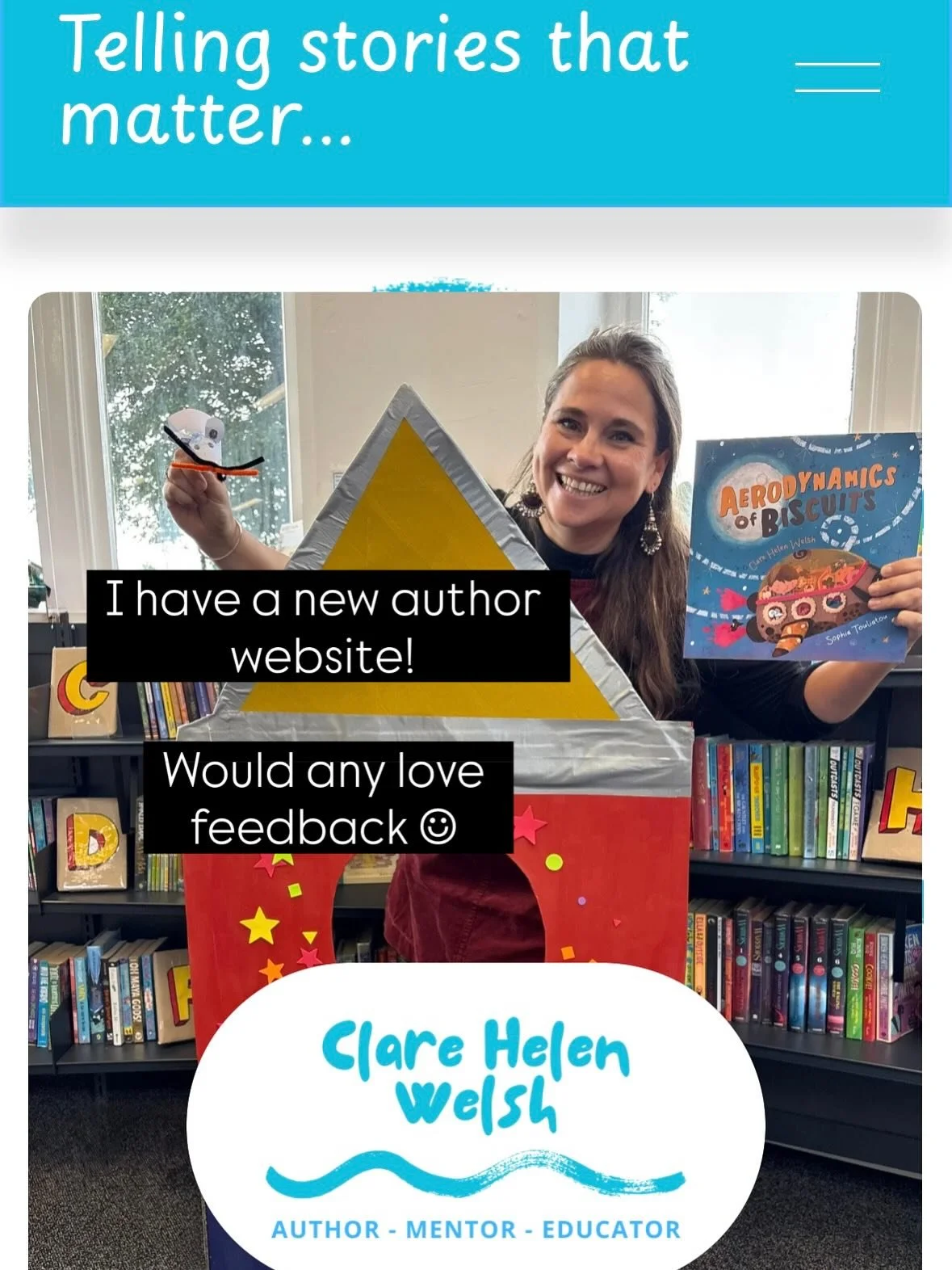 Over the last few months, I've been working with @thebook_train_ on a new and very exciting author website! The last one was actually a blog and had over ten year's worth of stuff on it... we're almost there, I think! 

Would any love feedback to mak