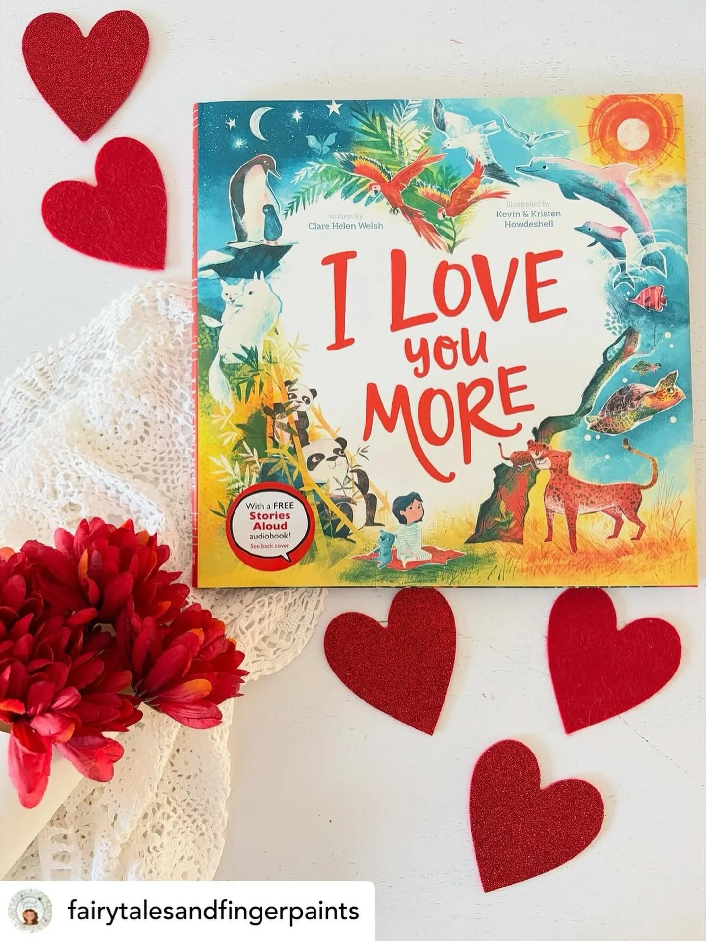 Thank you @fairytalesandfingerpaints ❤️ for choosing I Love You More by @thebraveunion  and me. Such a perfect pick for this time of year! 

💗 I Love You More by Clare Helen Welsh and Kevin &amp; Kristen Howdeshell 
Told through lyrical, flowing lan