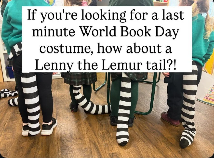 If you're looking for a simple, homemade @worldbookdaysocial costume, how about a lemur tail?! As modelled by the girls at @trurohighschoolforgirls and as seen in the Lenny the Lemur books. These stories combine fact, fiction and tasteful toilet humo