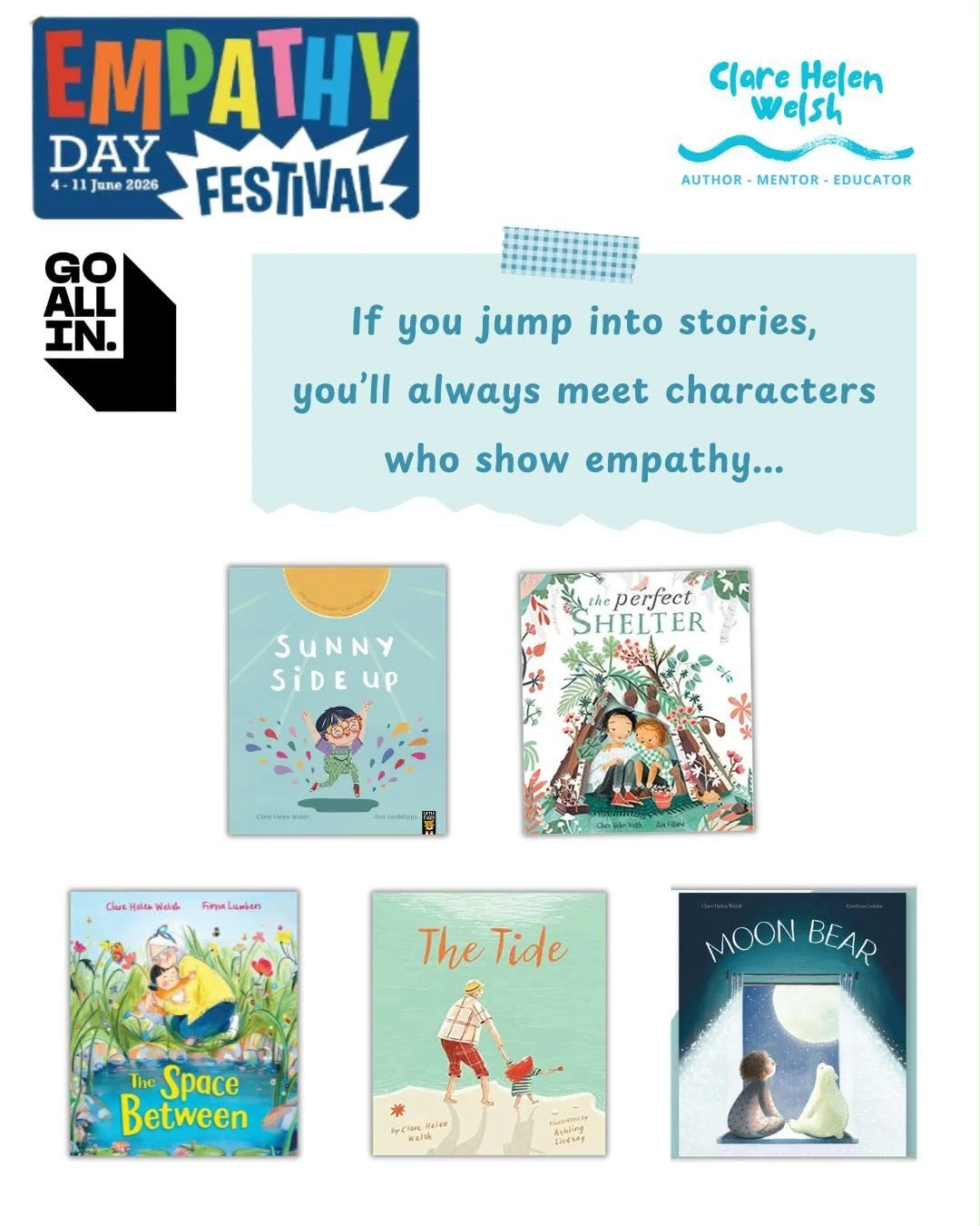 Did you know the Empathy Day Festival starts today ? There's so much on offer from this fab team - resources, live events from incredible authors and illustrators, assembly ideas and more. 

Empathy is a crucial skill for life in today's world and bo