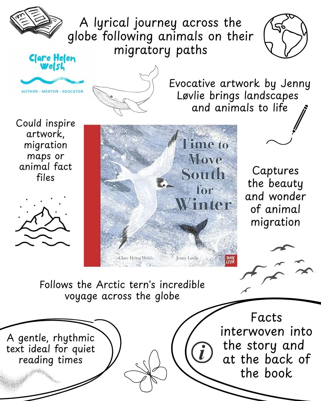 Time to Move South for Winter (illustrated by Jenny Lovlie)
