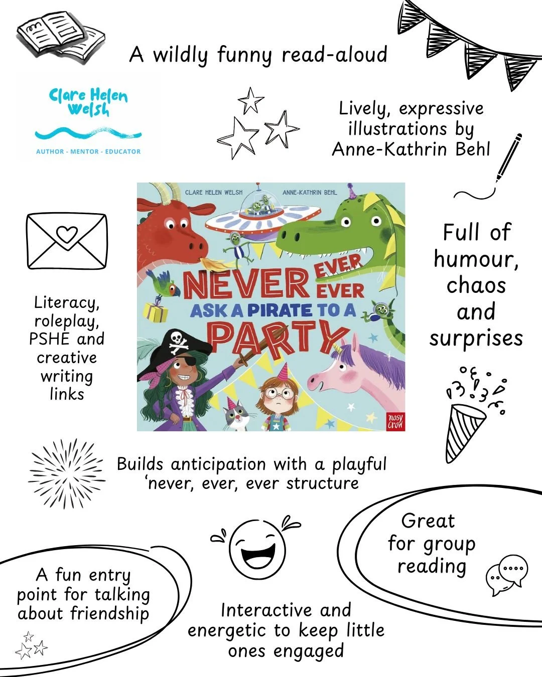 Never, Ever, Ever Ask a Pirate to a Party (illustrated by Anne-Kathrin Behl)