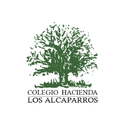 Logotipo del Colegio Hacienda Los Alcaparros con un árbol verde y nombre del colegio en letras negras.