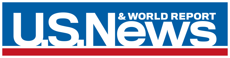 U.S. News & World Report logo with blue, white, and red design.