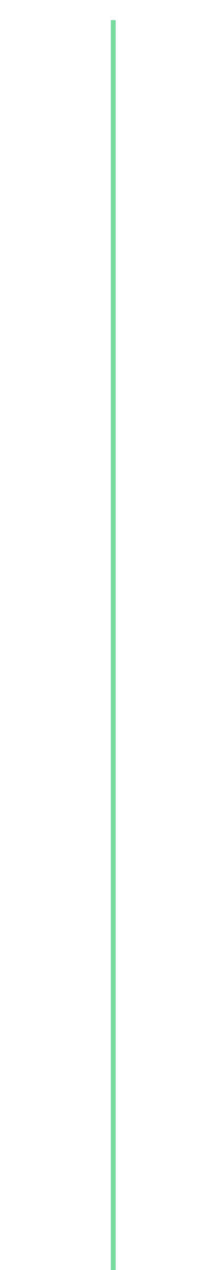 A vertical line divides the image into two mirrored sections, with a dark background and a light green line in the center.