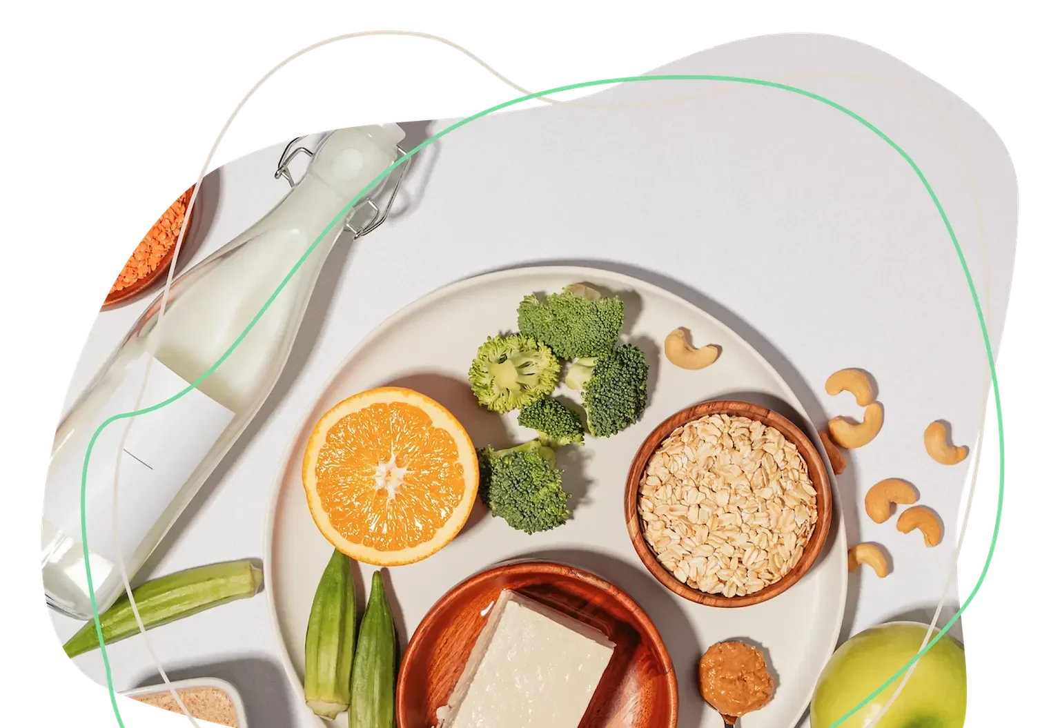 Healthy balanced meal with fresh vegetables, lean protein, and whole grains, representing nutrition and weight management support