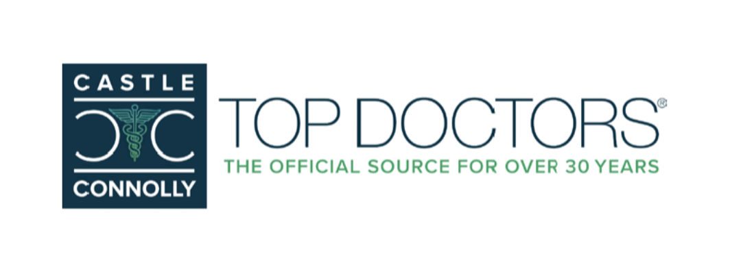 Castle Connolly Top Doctors logo with a medical symbol and green text indicating 'The Official Source for Over 50 Years'.