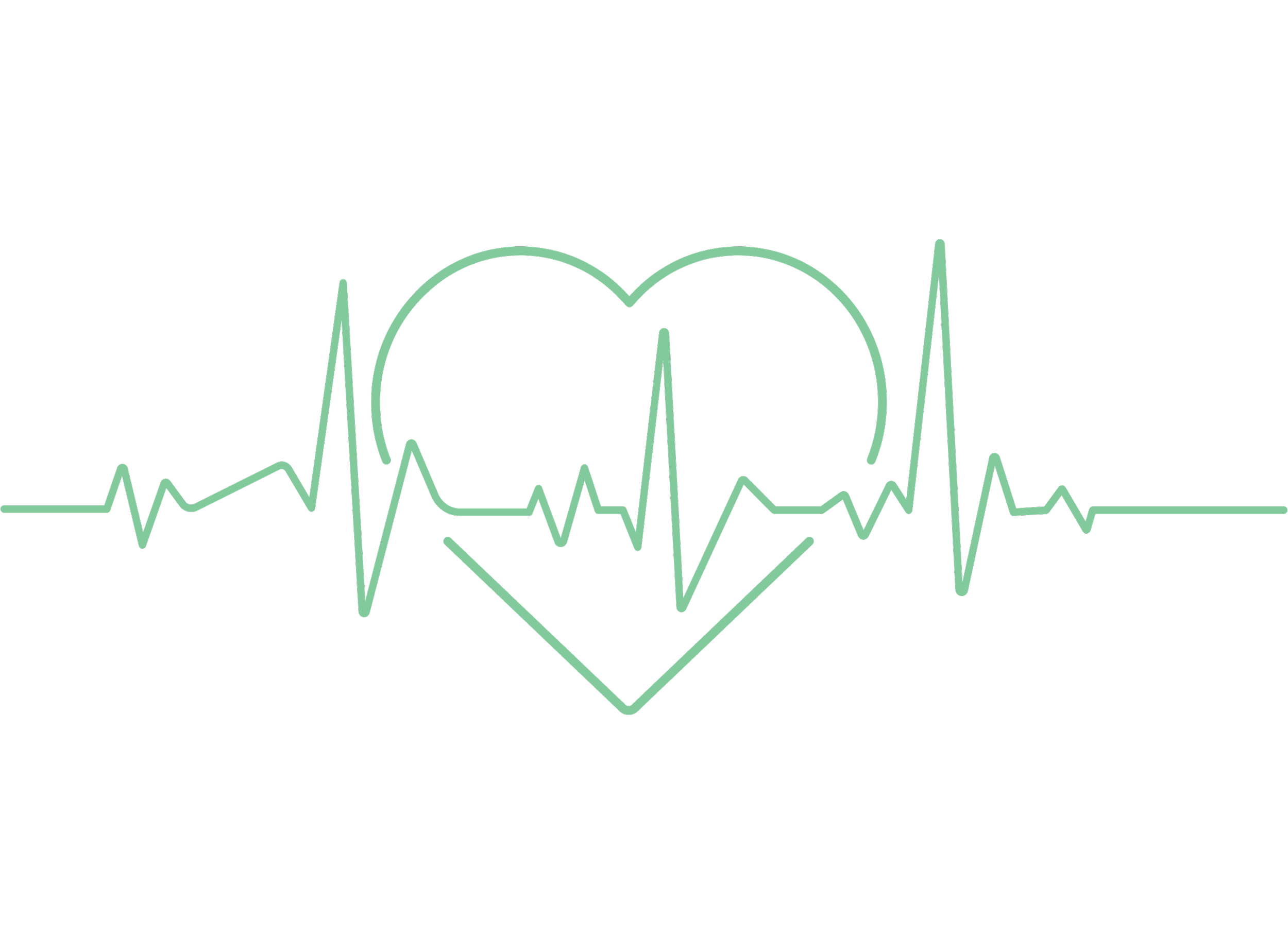 A digital heart rate monitor line forming a heart shape in the middle, set against a black background.