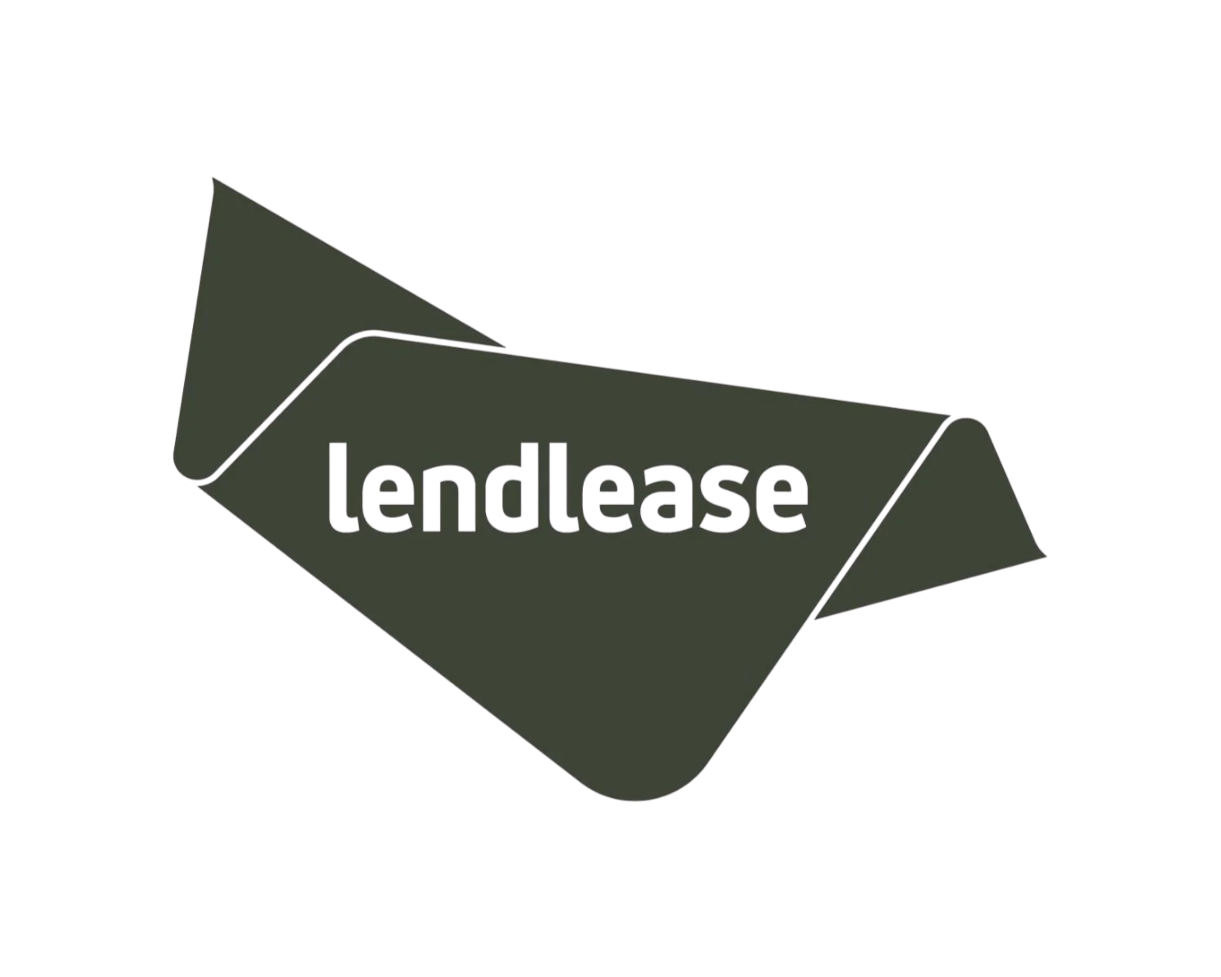 3D green paper airplane with the word 'lendlease' cut out in the middle.