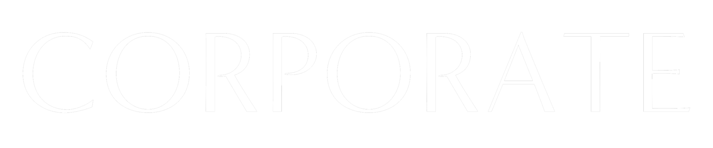 CORPORATE logo in white letters on black background
