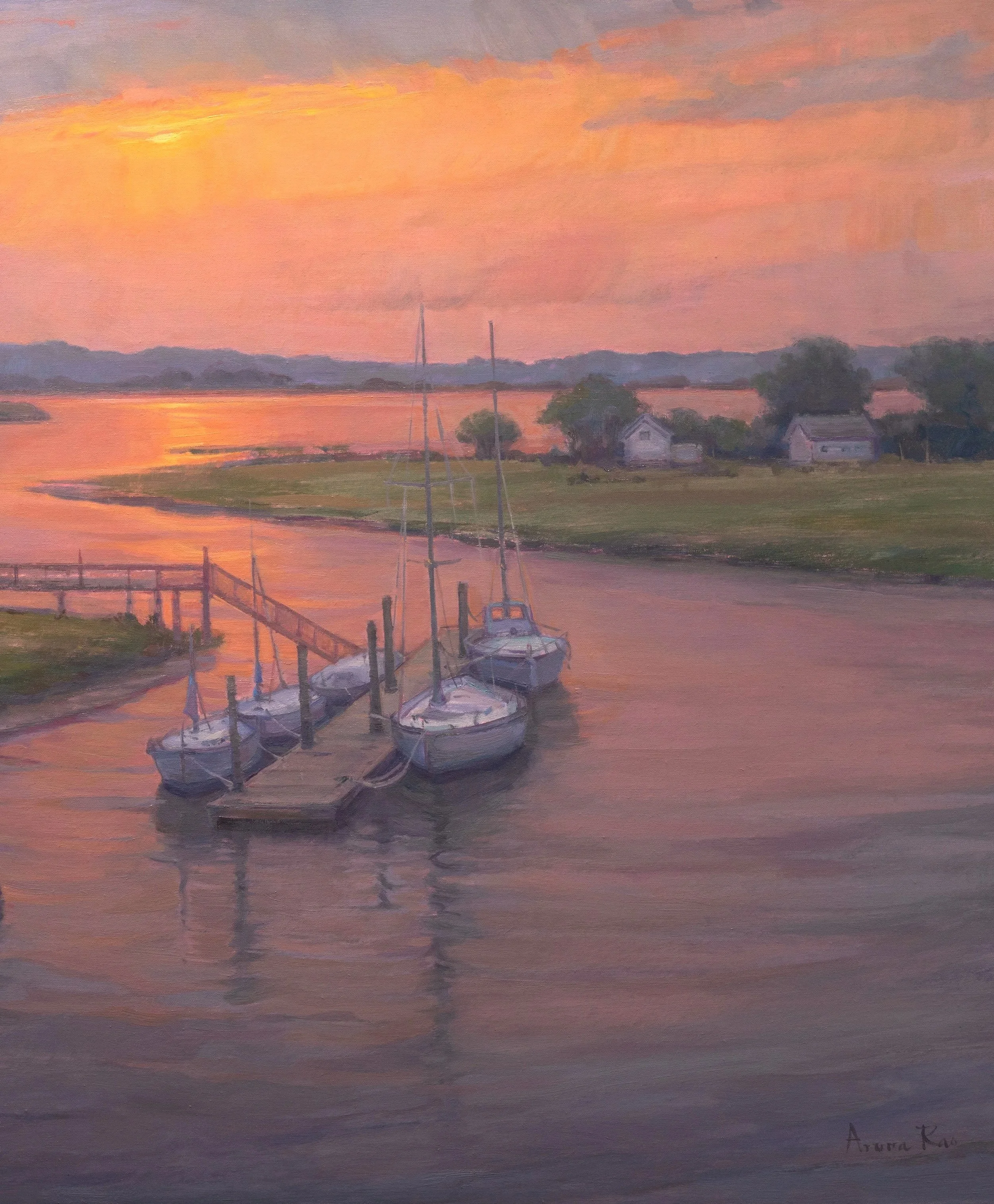 evening-tethers-coastal-harbor-painting-detail1.jpg