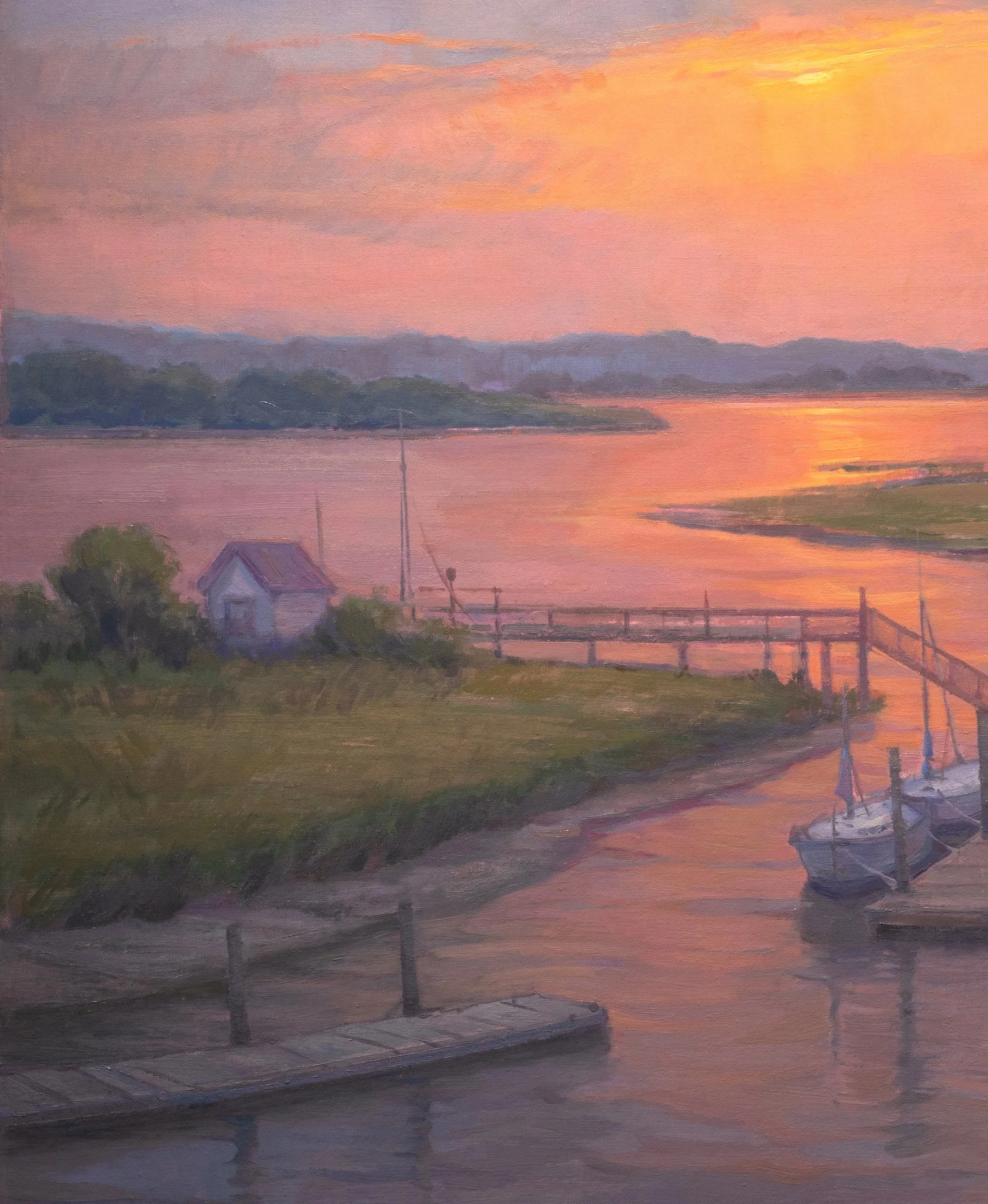 evening-tethers-coastal-harbor-painting-detail2.jpg