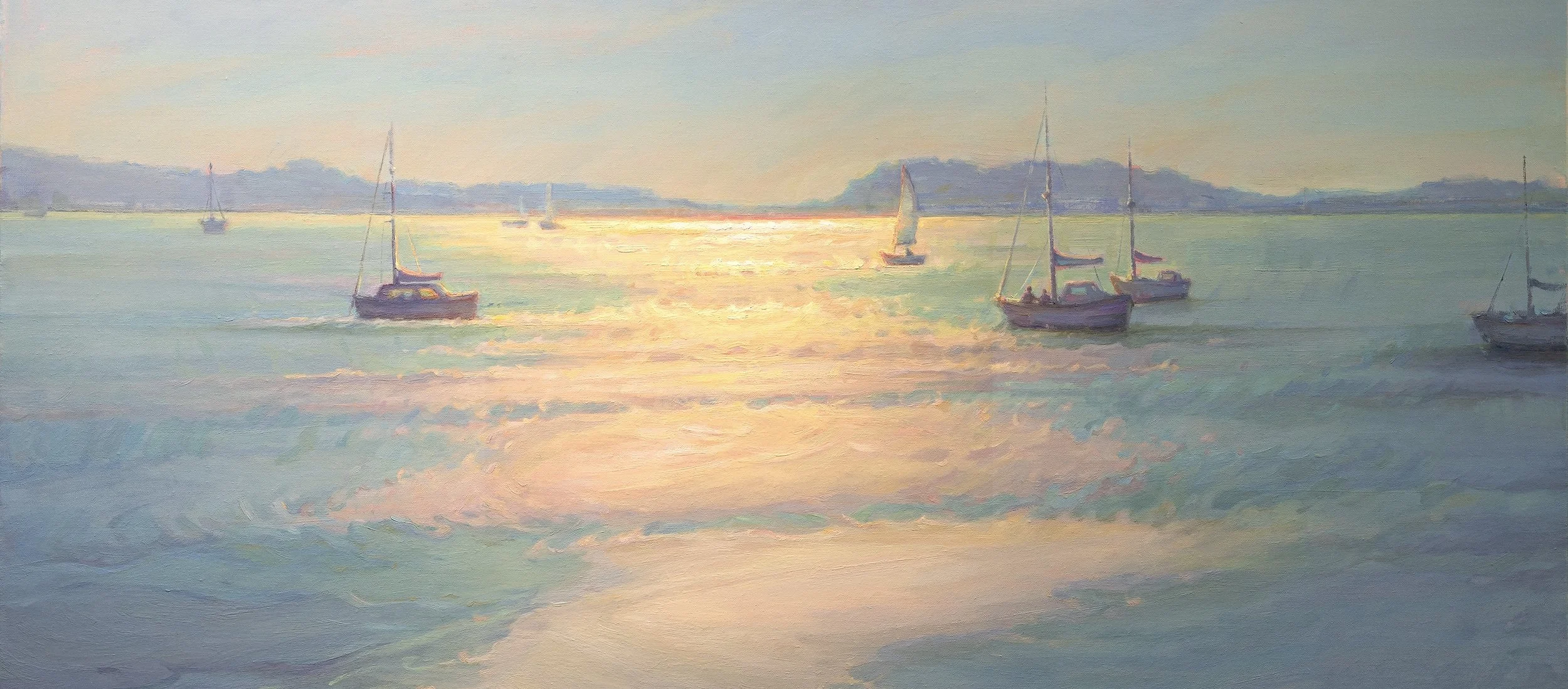 That Summer Feeling Coastal Painting Panoramic Detail and Crop