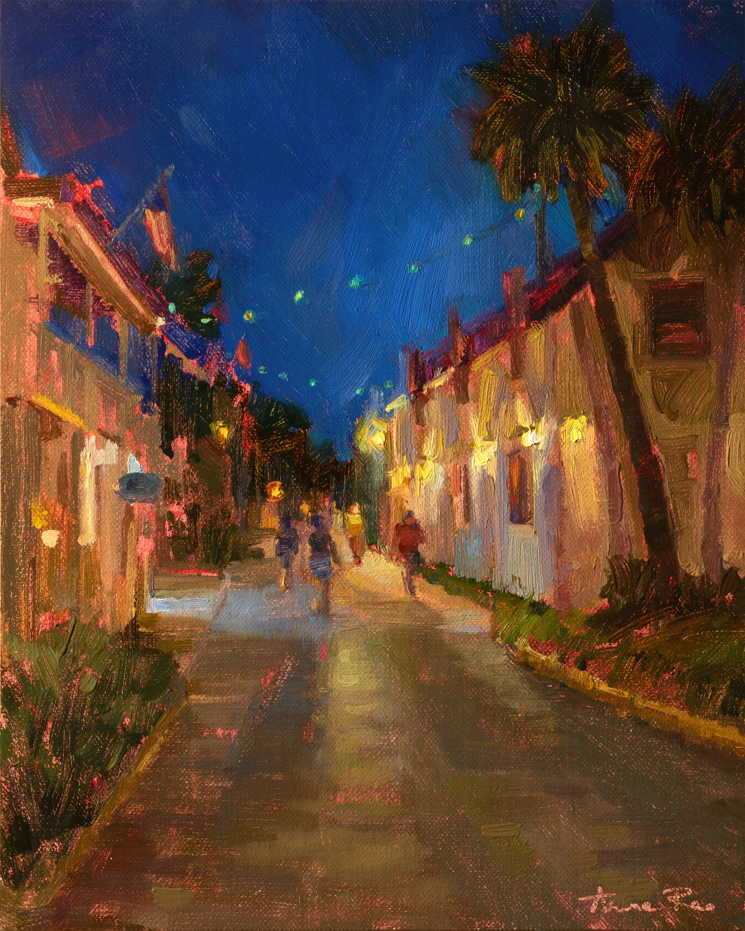 Nocturne Painting of St. Augustine by Aruna Rao
