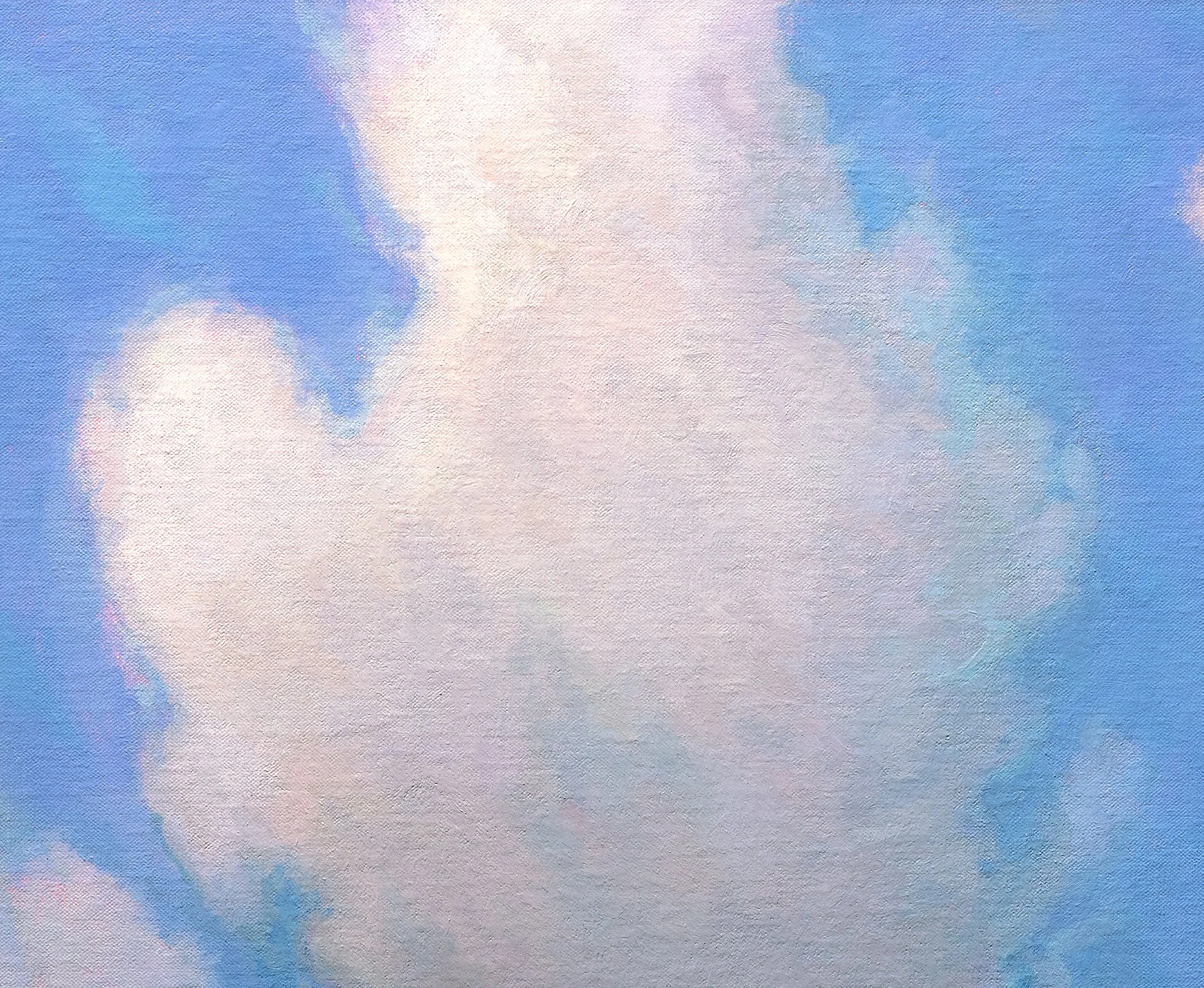 Closeup brushwork detail of cloud painting