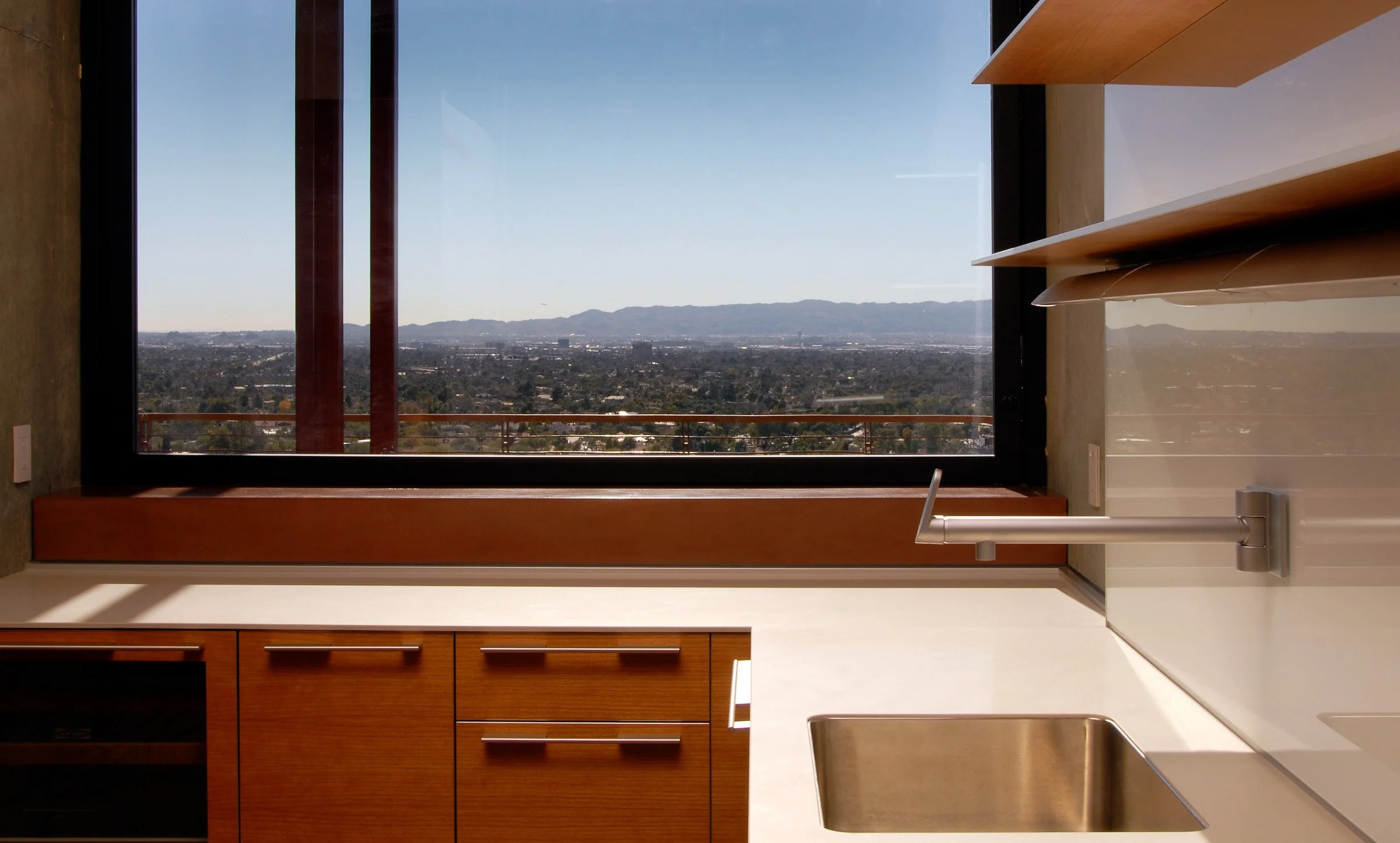 Healthy handcrafted concrete countertop blending architecture and daily ritual