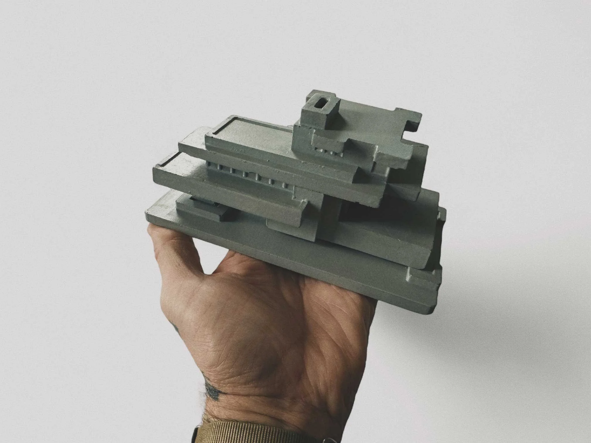 Modern minimalist concrete incense holder crafted in high-performance mix