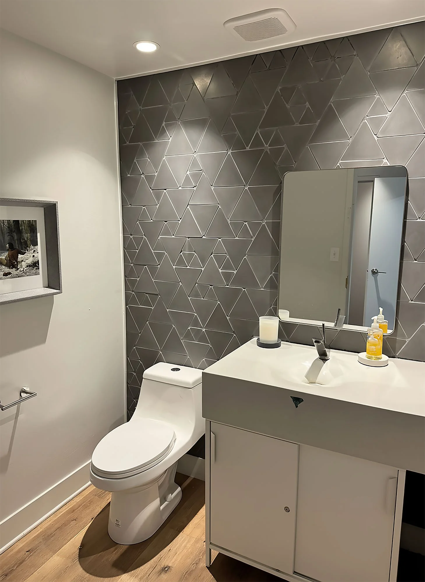 Handmade triangular concrete tile available in any color
