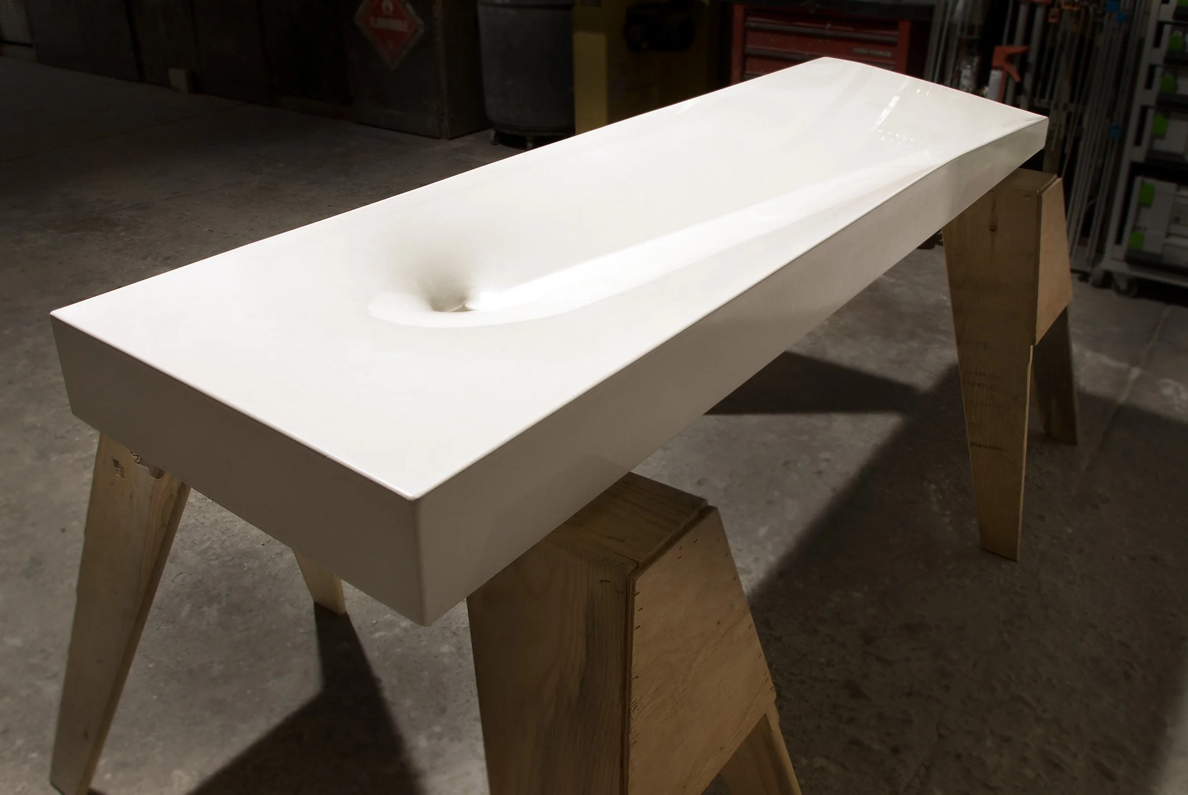 Custom GFRC concrete bathroom sink suitable for residential or hospitality use.