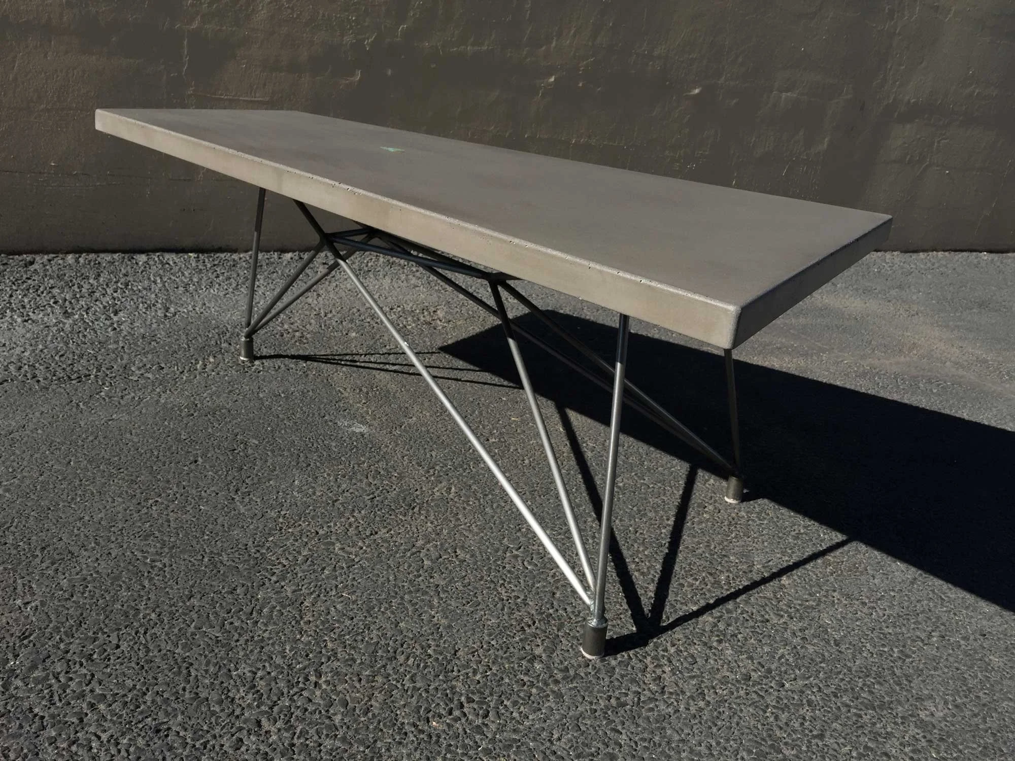 Concrete coffee table designed to last through years of family use
