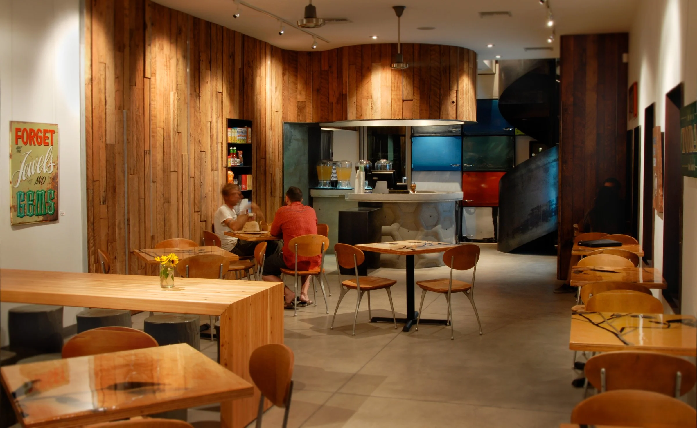 Large-scale custom concrete countertop for commercial restaurant project
