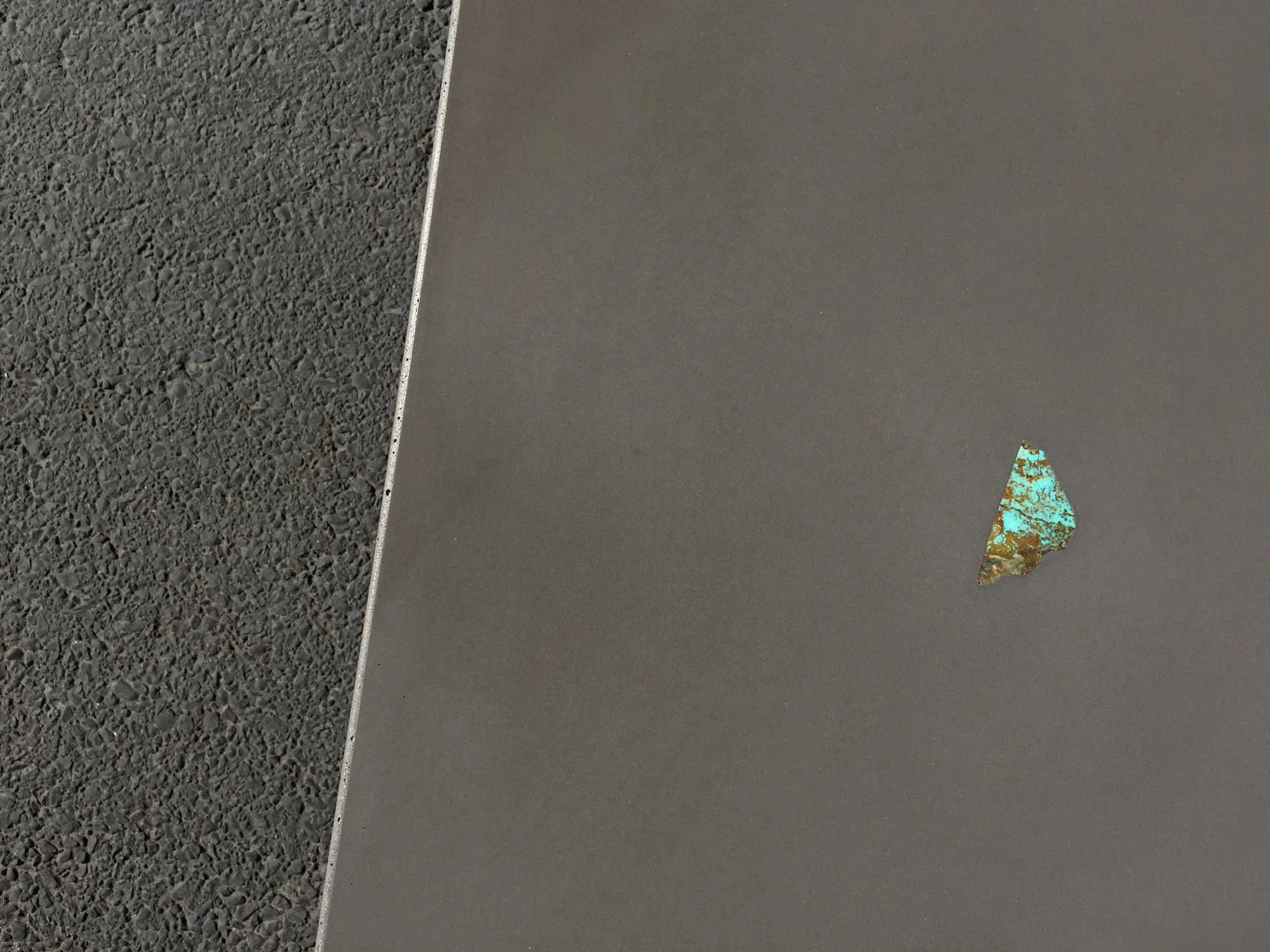 Turquoise inlaid coffee table with modern concrete and steel design