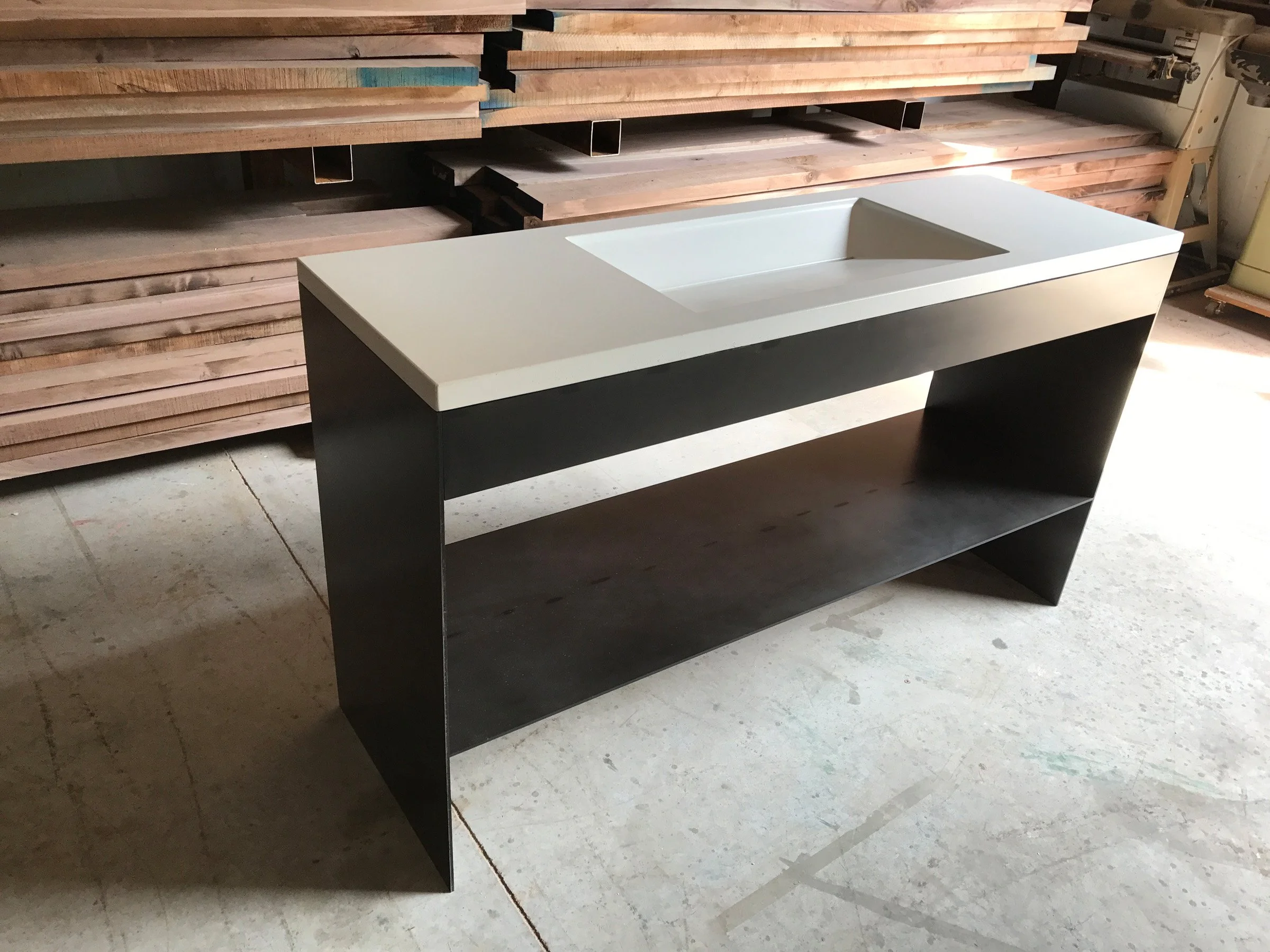 Luxury ramp-style concrete sink designed for residential and hospitality spaces.