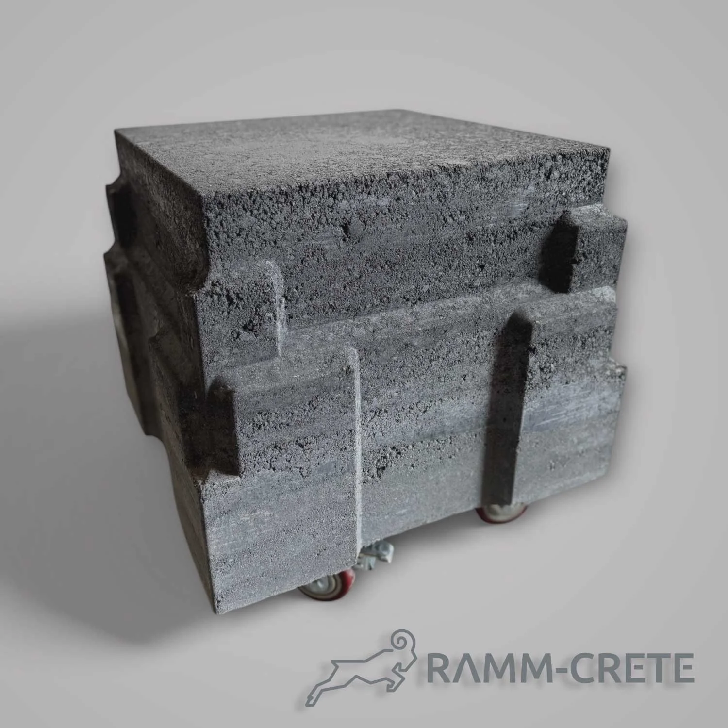Ramm-Crete version of CODEX concrete side table with earthy rammed earth aesthetic.