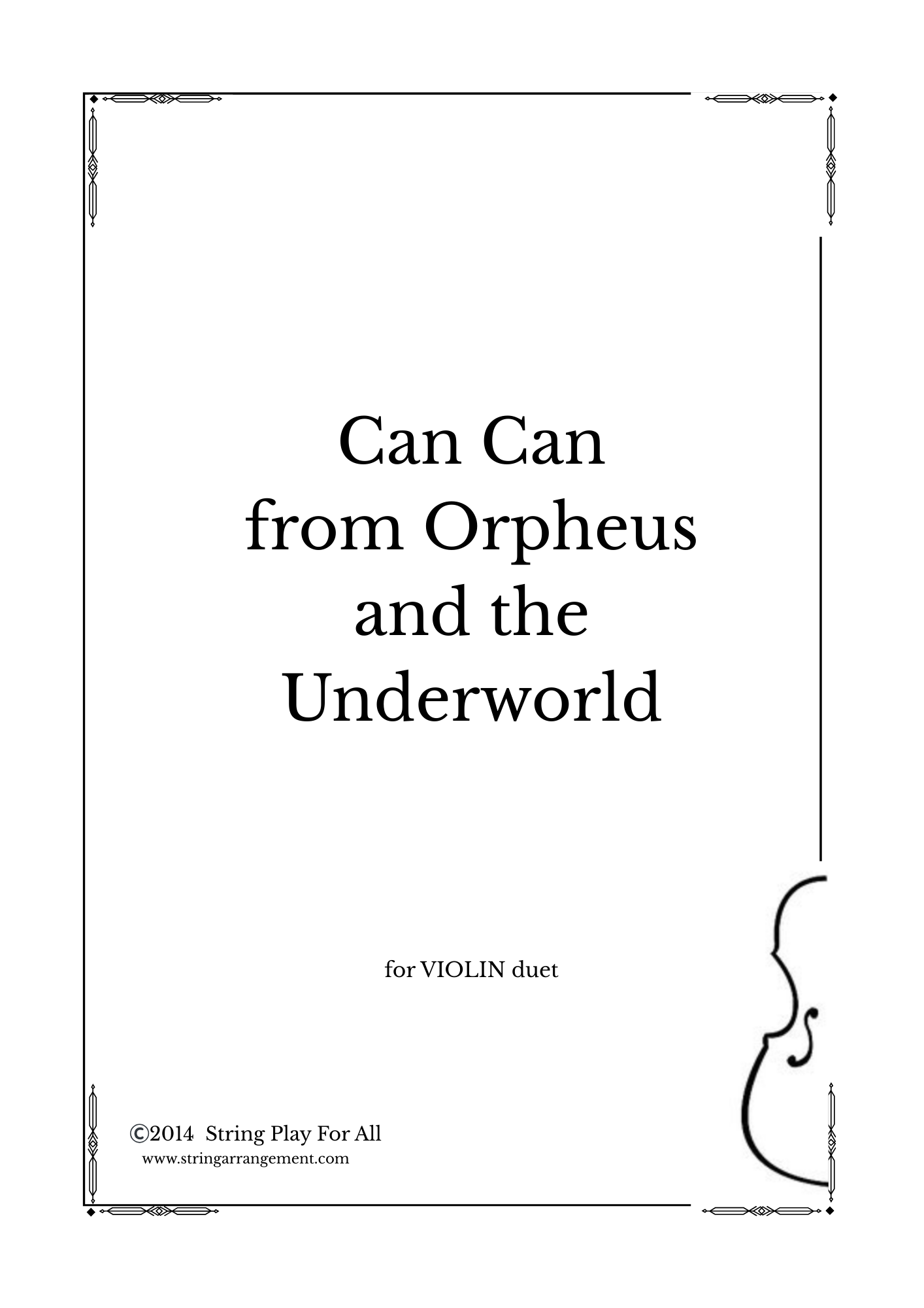 Can Can from Orpheus and the Underworld for VIOLIN duet