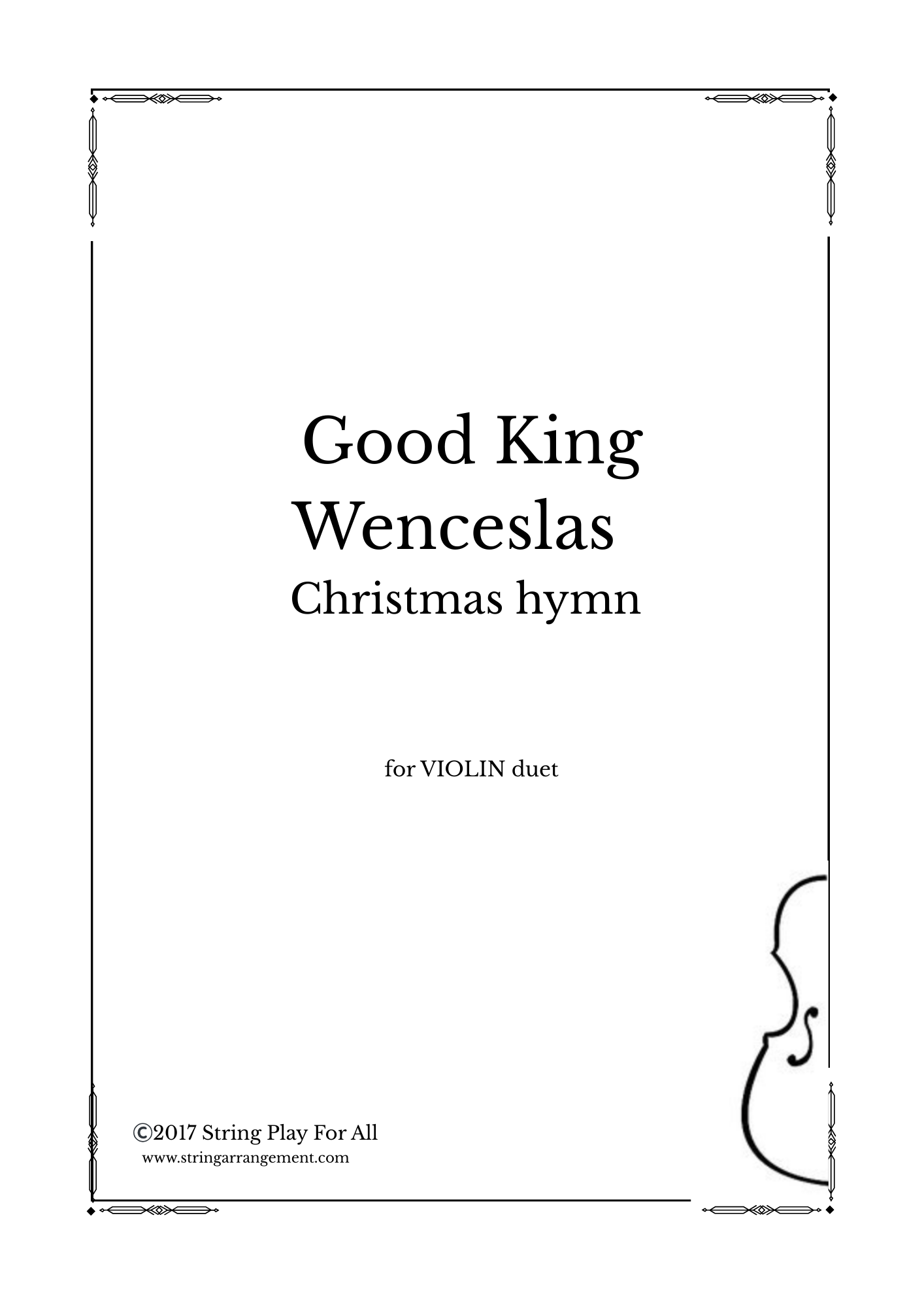 Good King Wenceslas for VIOLIN Duet- FREE GIFT
