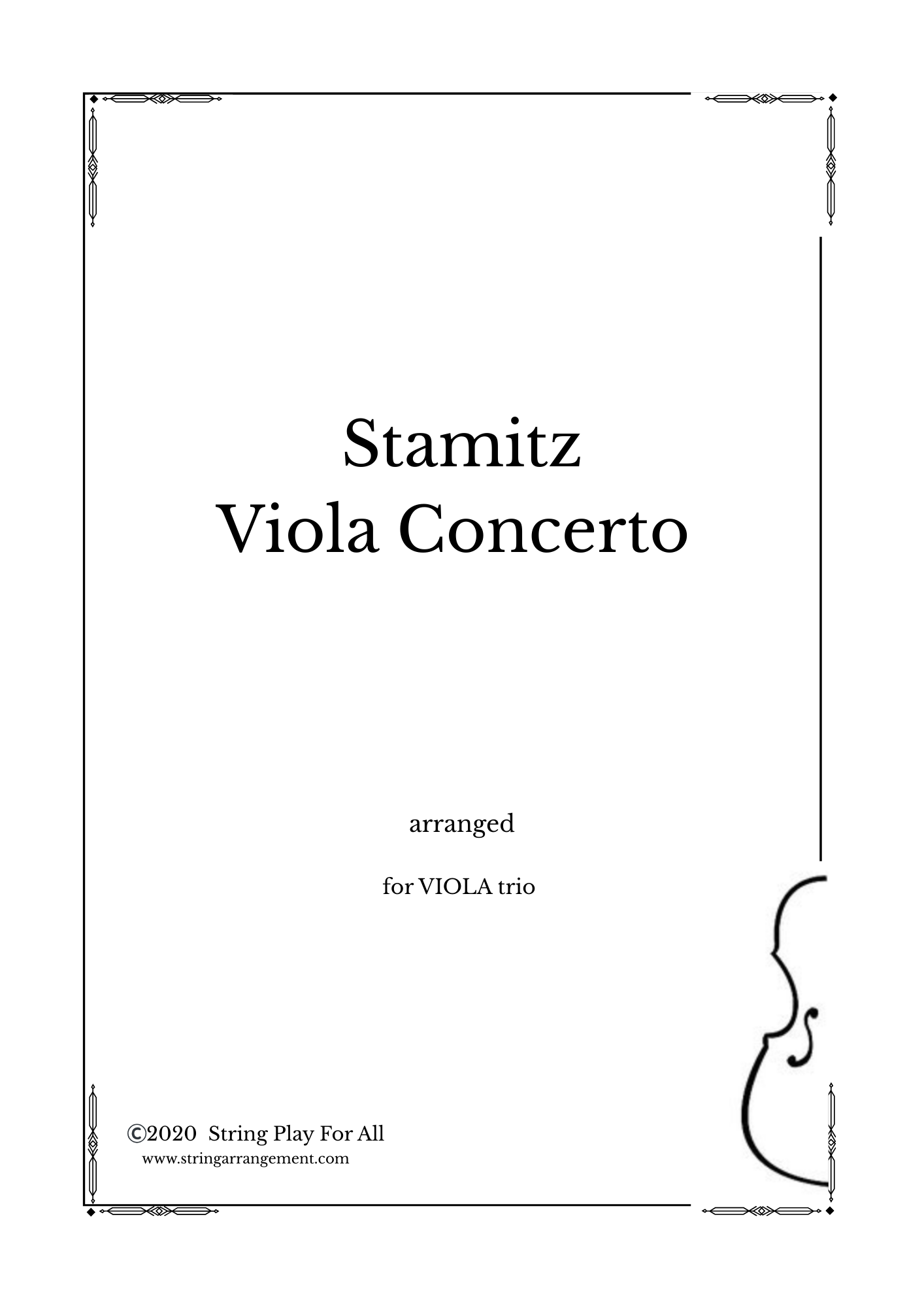 Stamitz Viola Concerto arranged for VIOLA trio