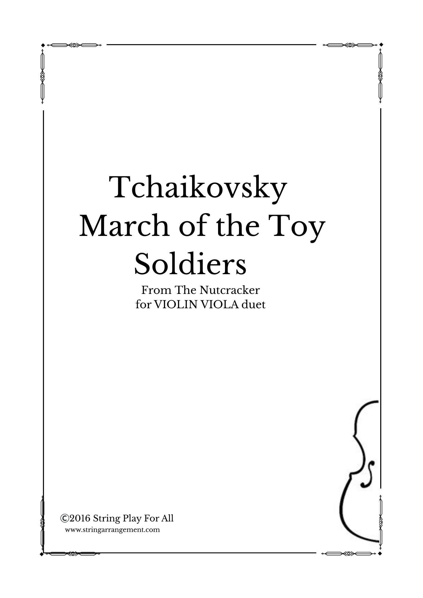 Tchaikovsky- March of the Toy Soldiers from The Nutcracker for VIOLIN VIOLA DUET