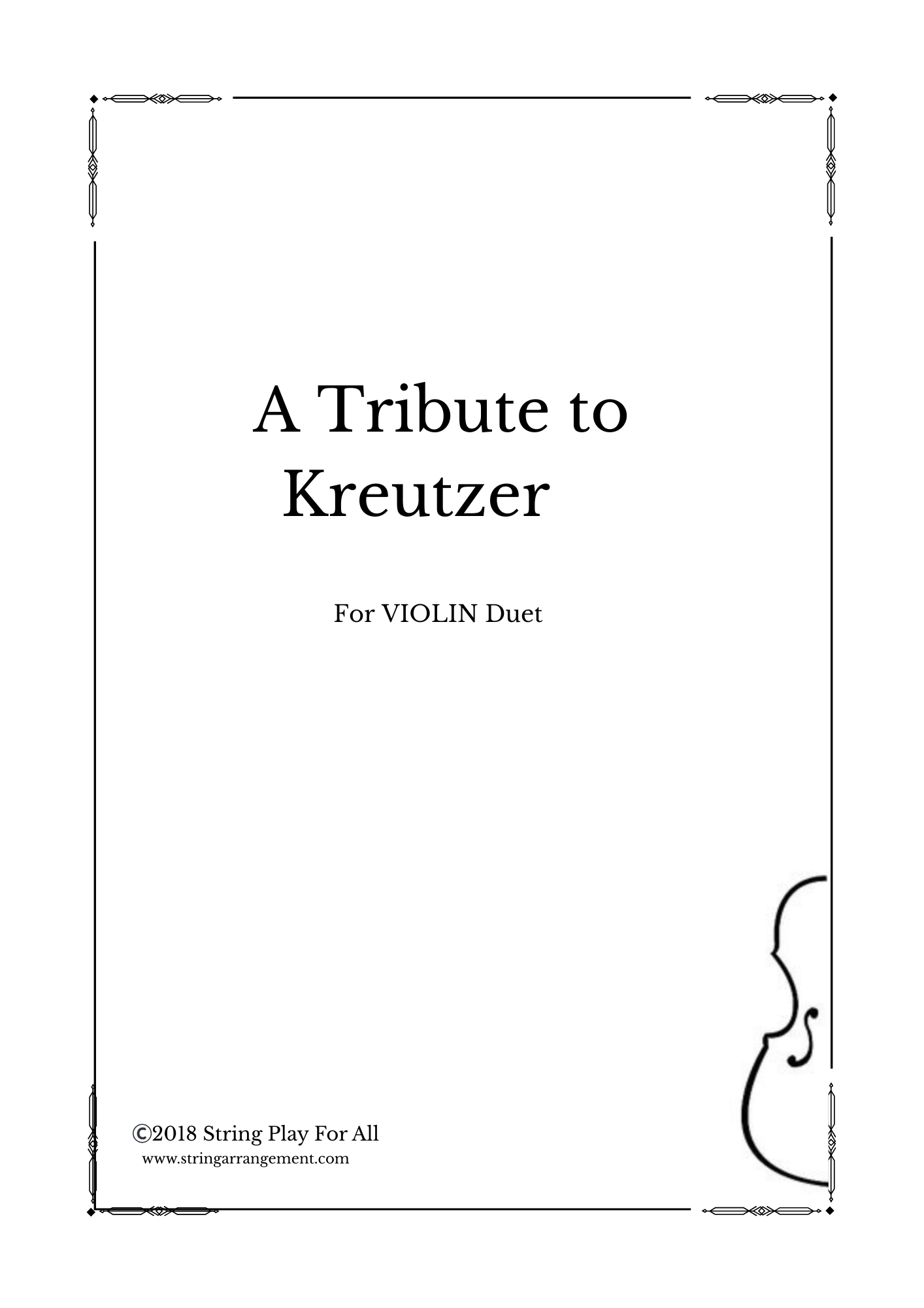 A Tribute to Kreutzer for VIOLIN Duet