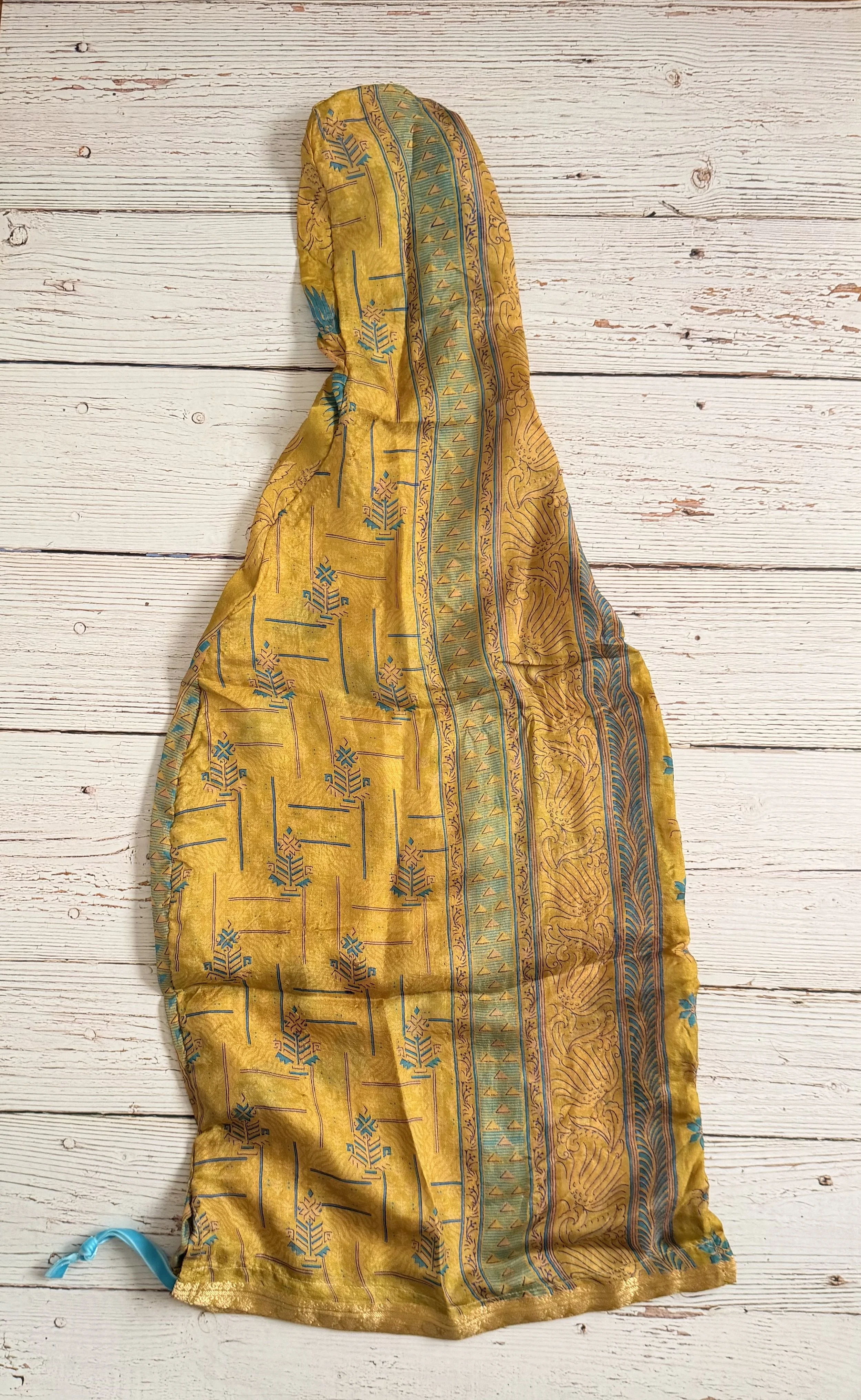 Silk Recycled Indian Sari Unique Violin, Viola or Mandolin Bag with drawstring