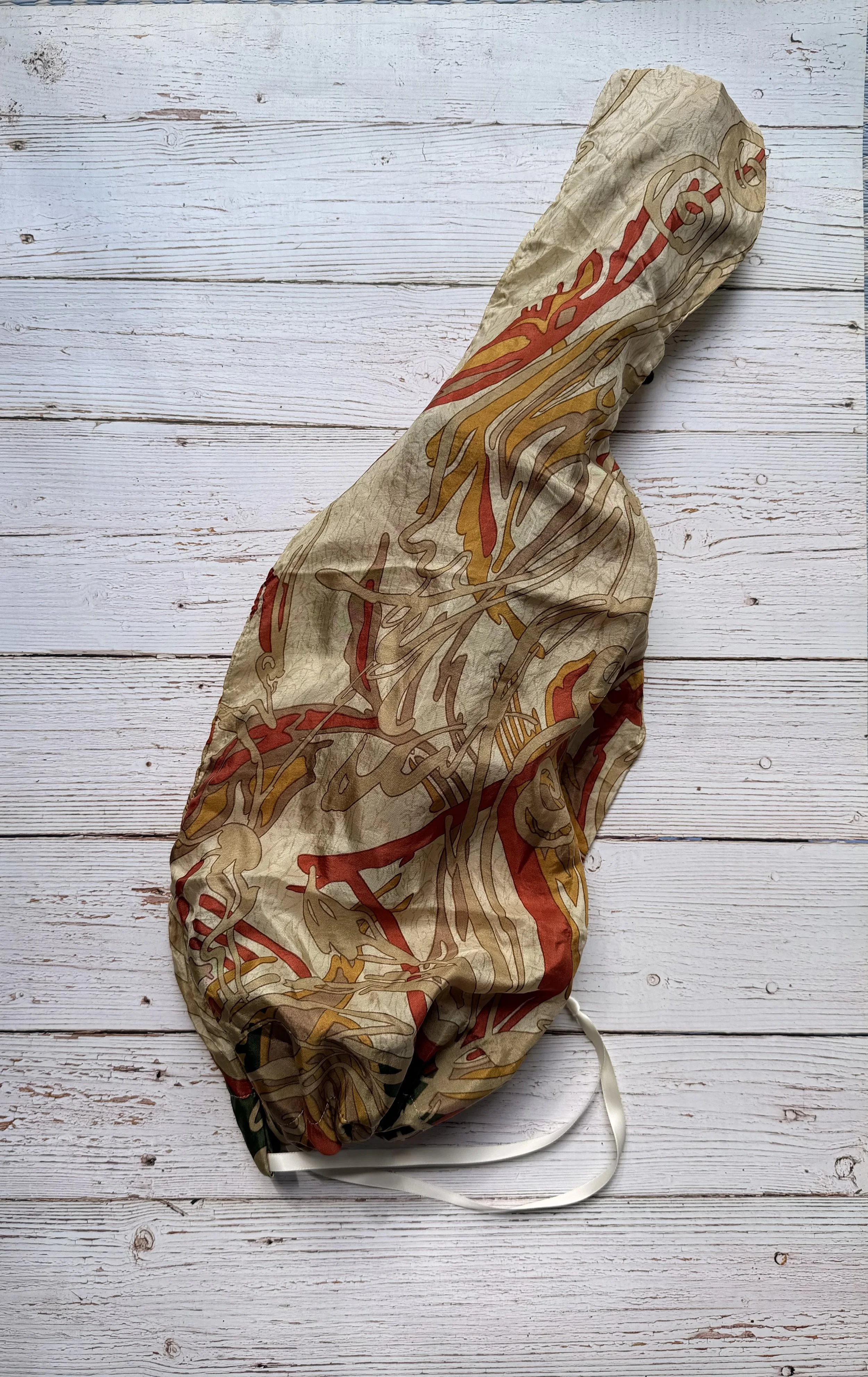 Silk Recycled Indian Sari Unique Violin, Viola or Mandolin Bag with drawstring