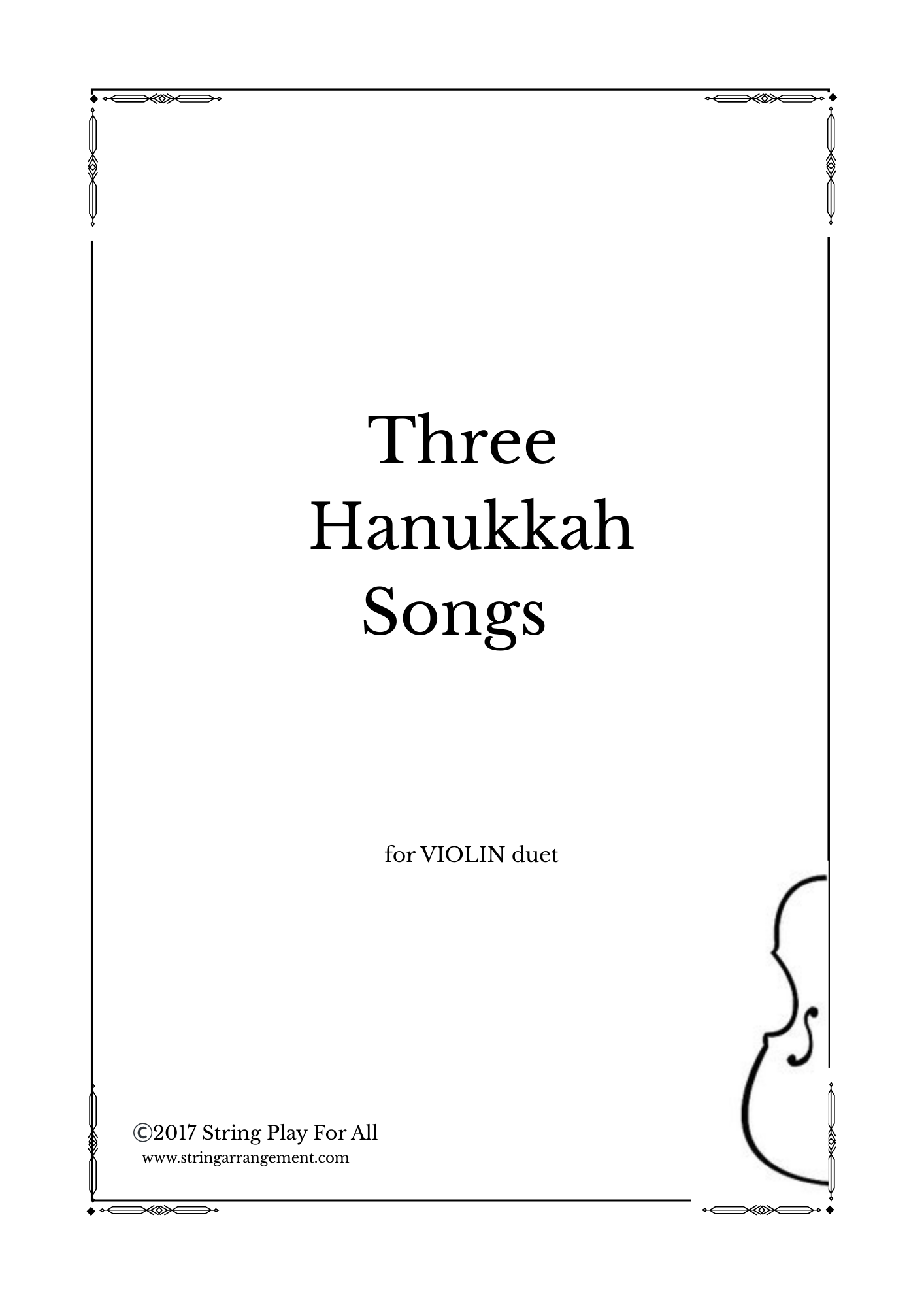 Three Hanukkah Songs for VIOLIN duet