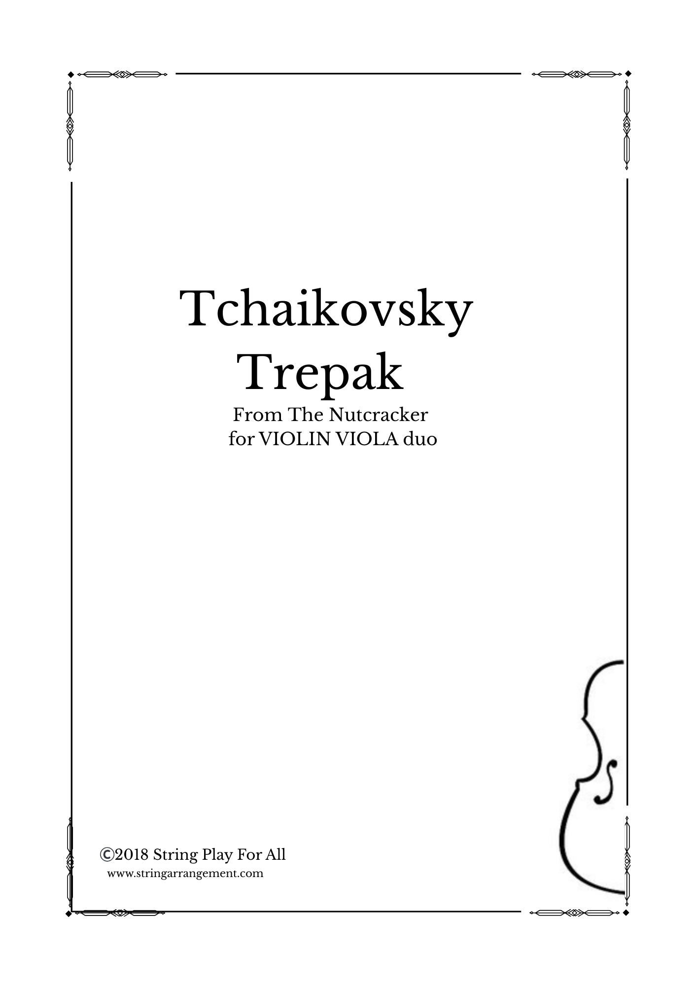 Tchaikovsky Trepak from the Nutcracker for VIOLIN VIOLA Duet