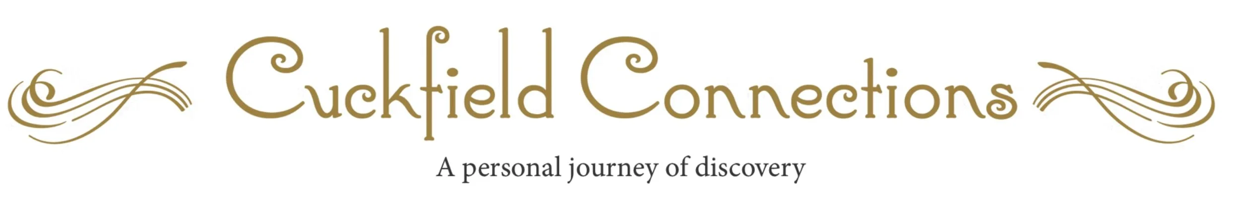 Logo for Cucktield Connections with decorative flourishes, featuring the text "A personal journey of discovery."